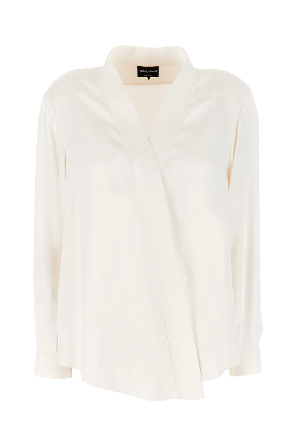 Shop Giorgio Armani White Silk Blouse In U0bn