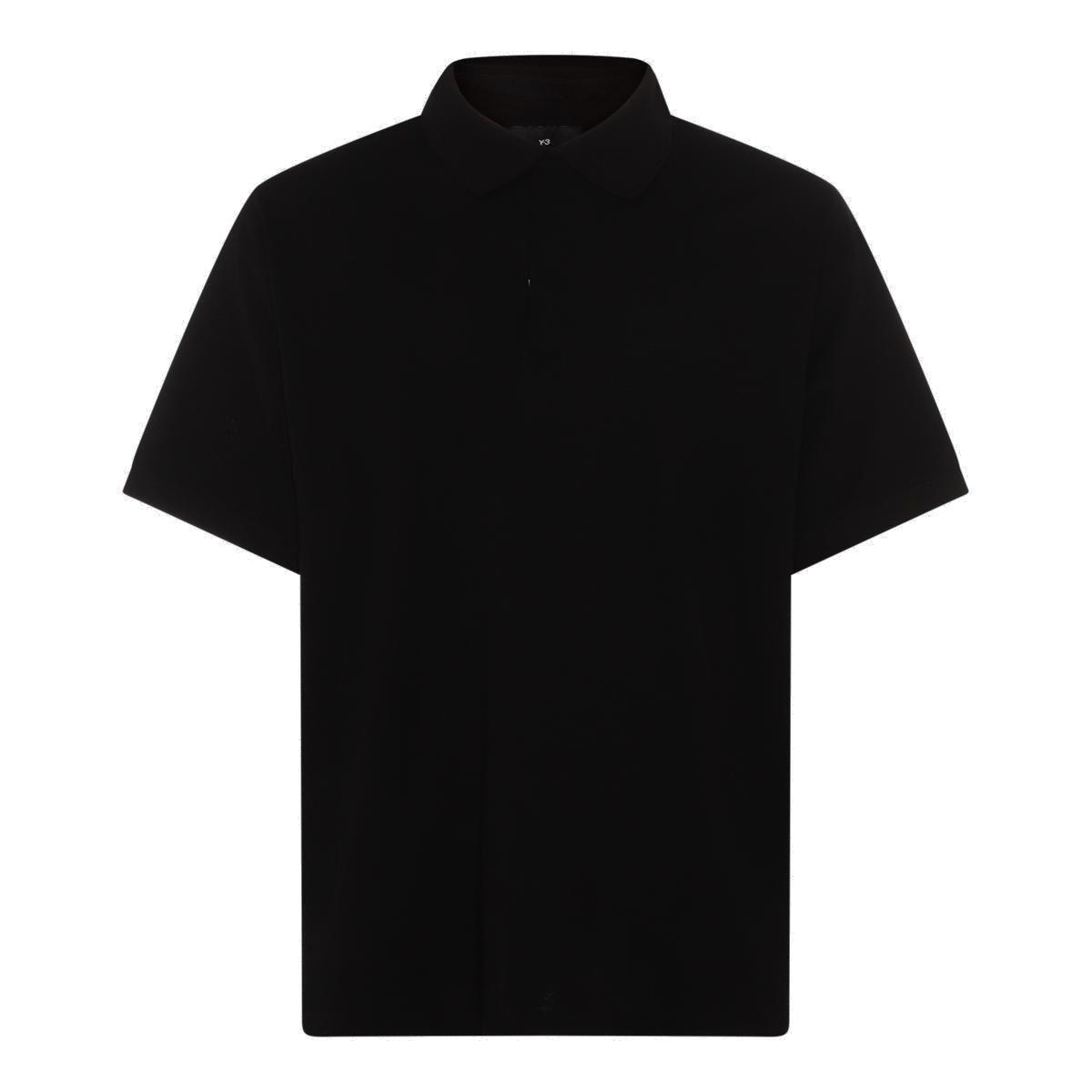 Shop Y-3 Straight Hem Polo Shirt In Black