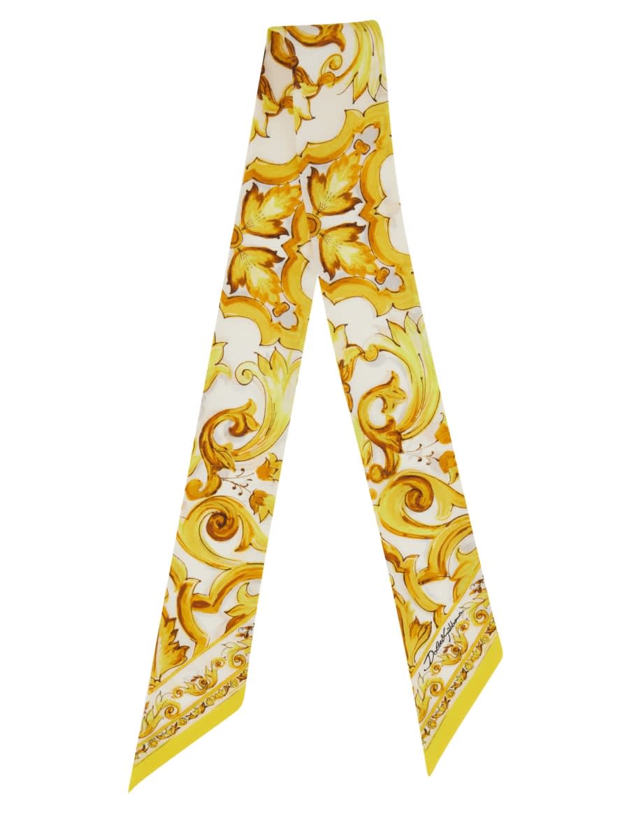 Shop Dolce & Gabbana Twill Bandeau In Yellow