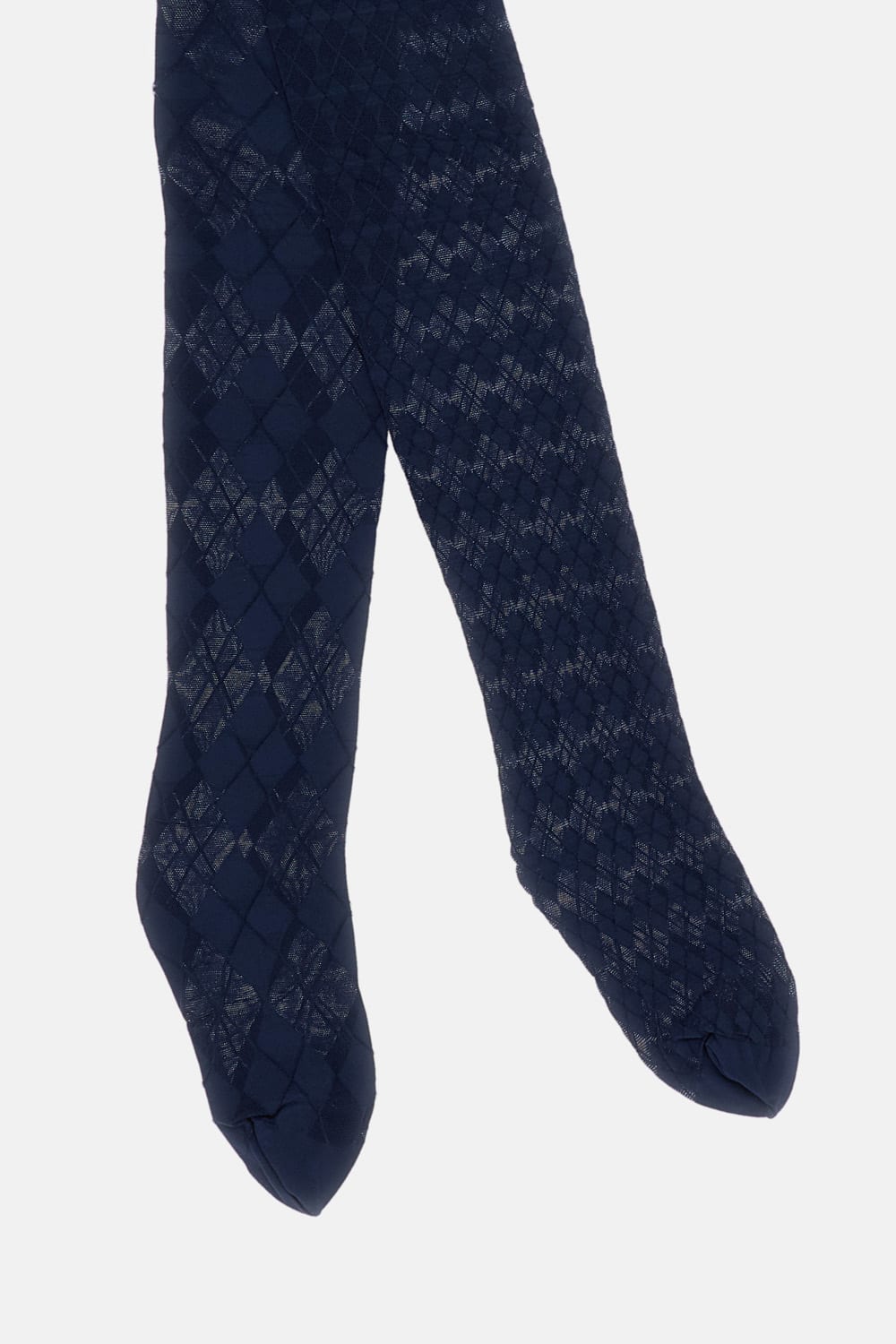 Thom Browne Diamond-pattern Tights In Blue