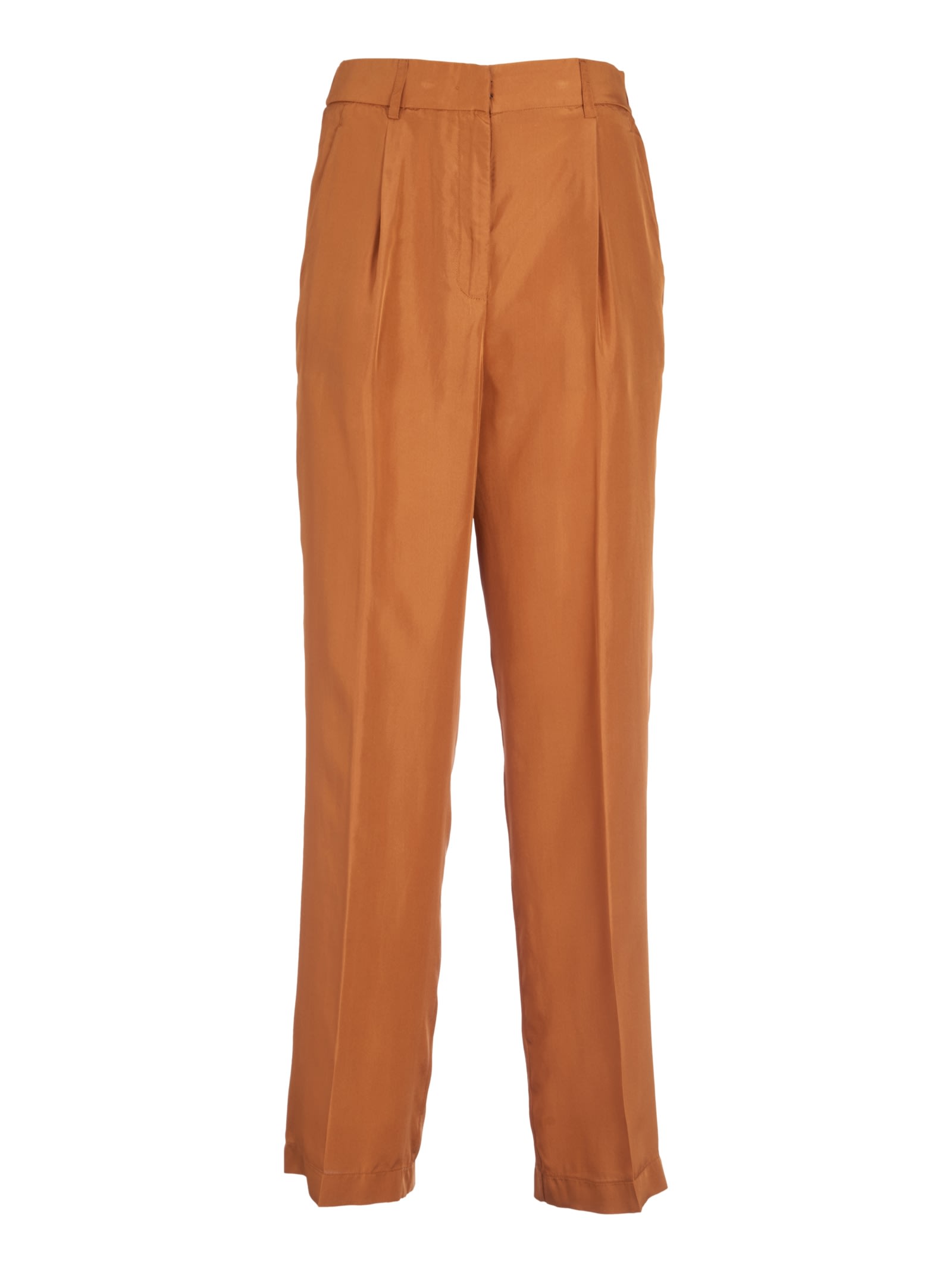 Shop Forte Forte Concealed Straight Trousers In Bronze