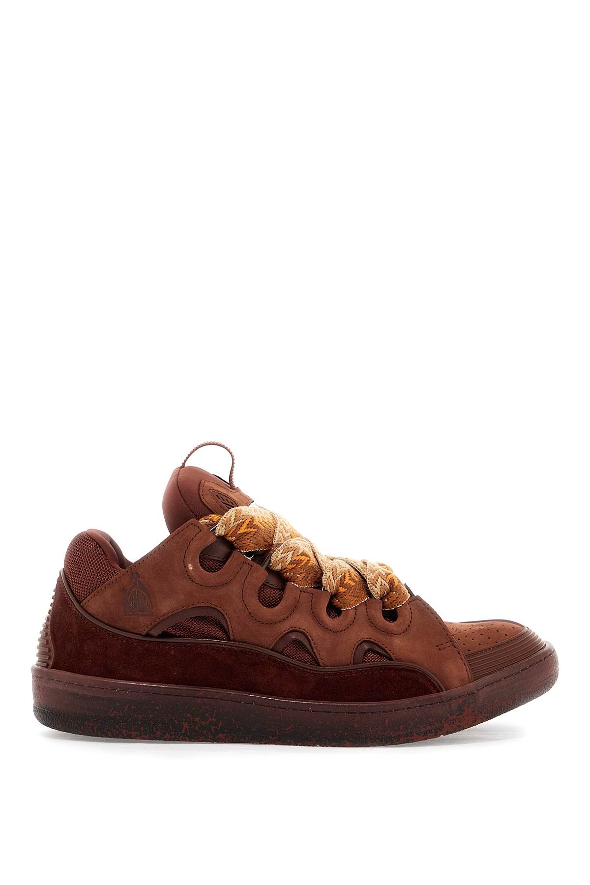 Shop Lanvin Curb Sneakers In Marron Foncé (brown)