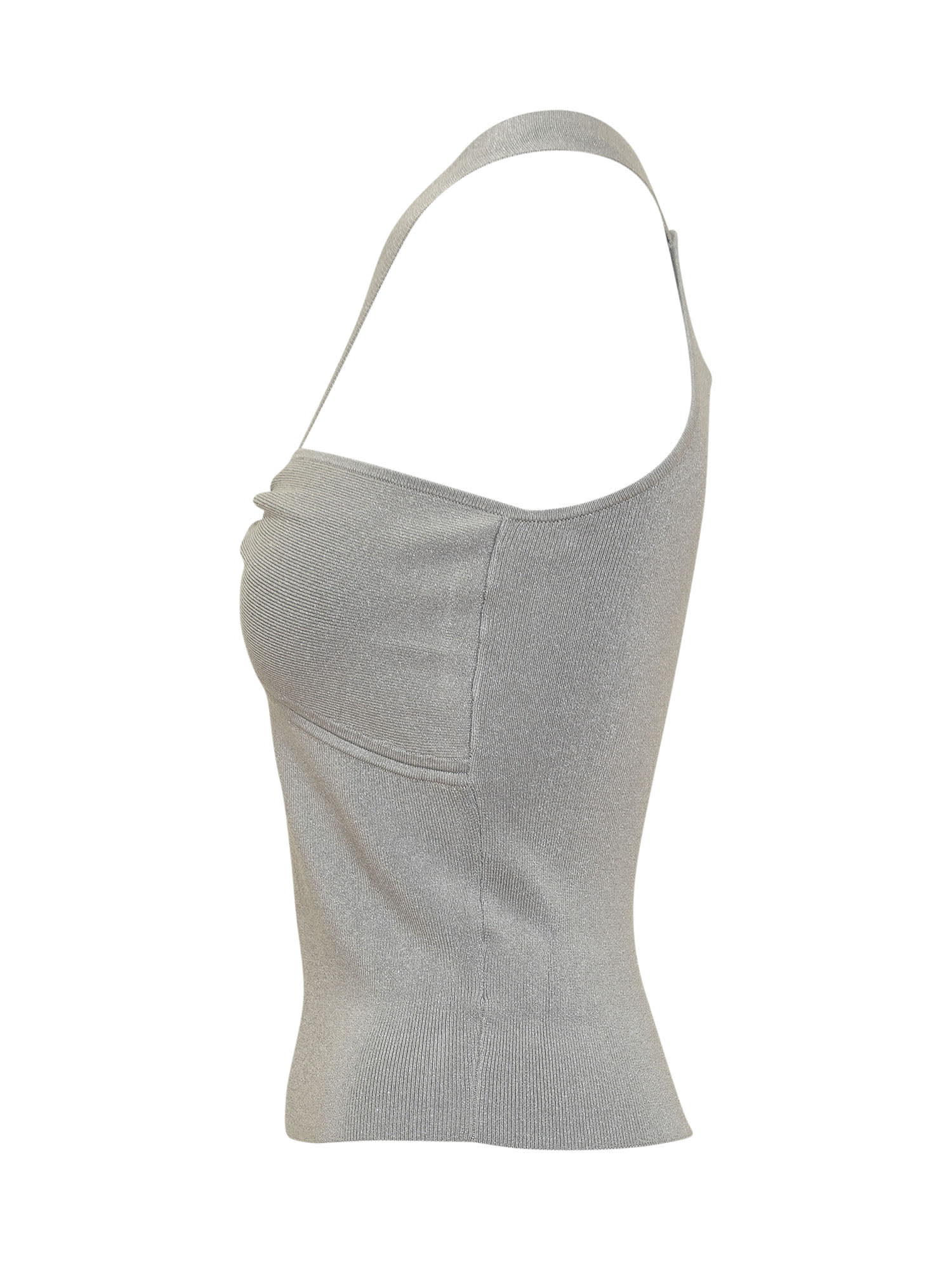 Shop Michael Kors Top With Drop Opening In Silver