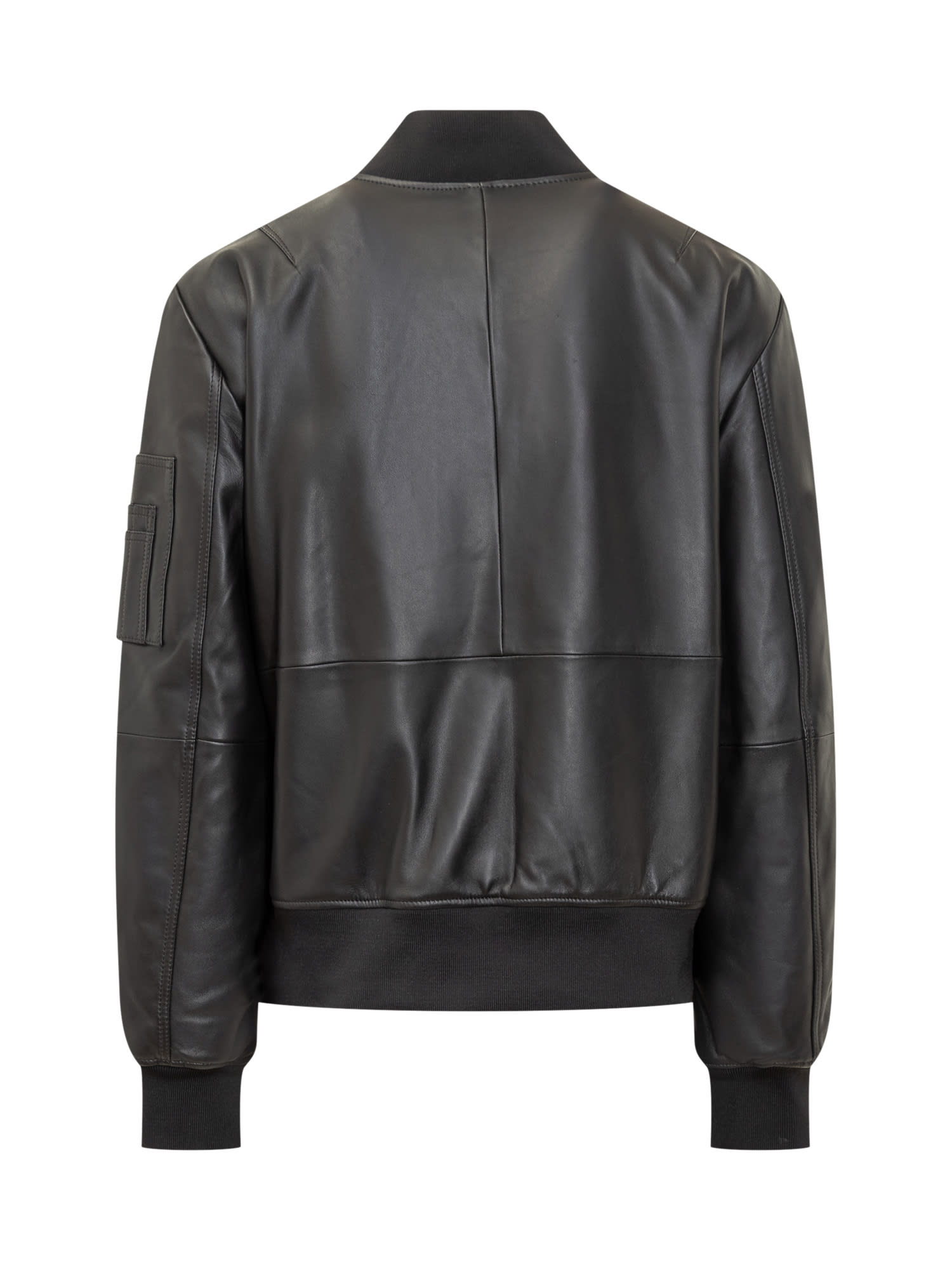 Shop Versace Jeans Couture Leather Jacket In Black/gold