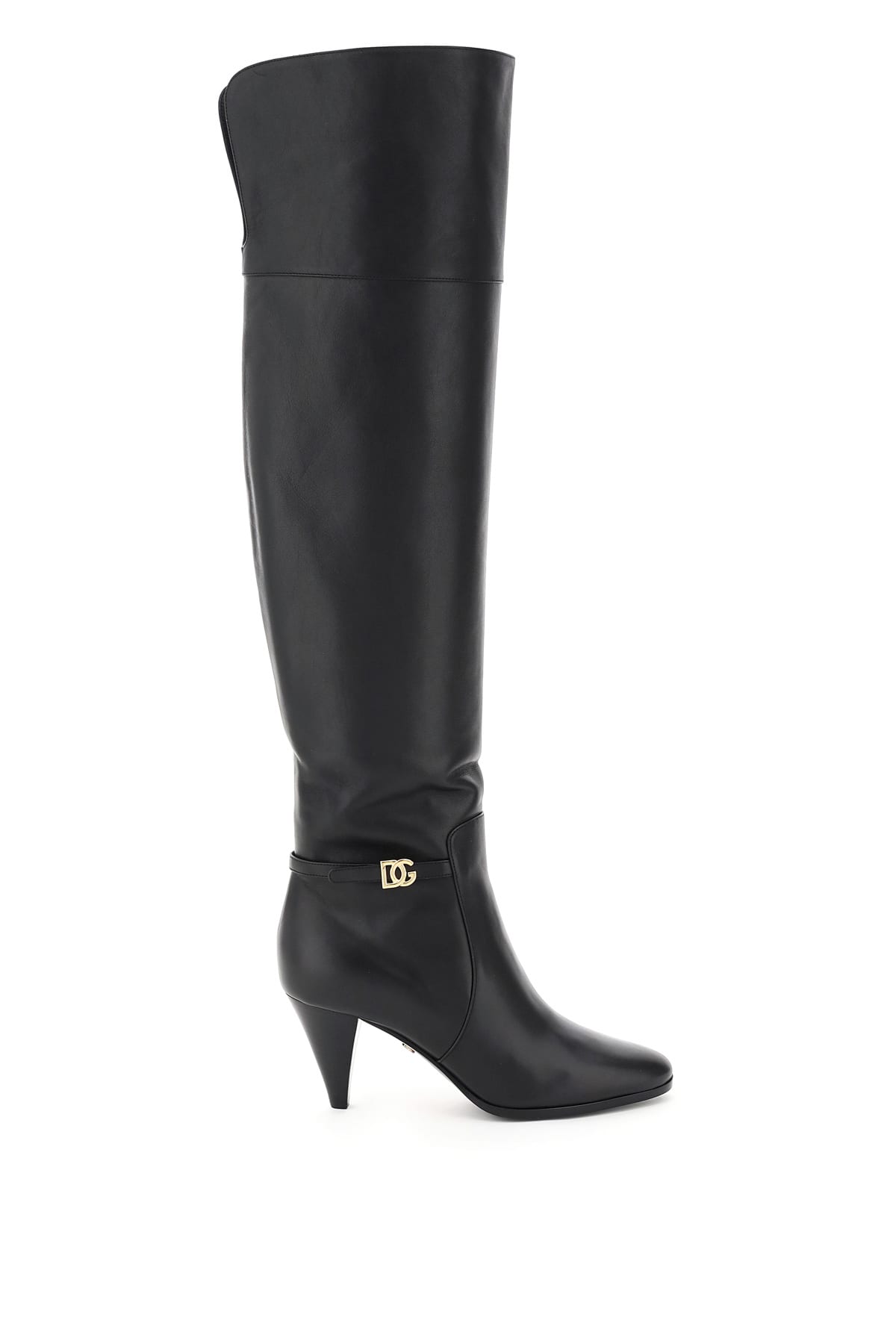 Buy Dolce & Gabbana Caroline Leather Boots online, shop Dolce & Gabbana shoes with free shipping