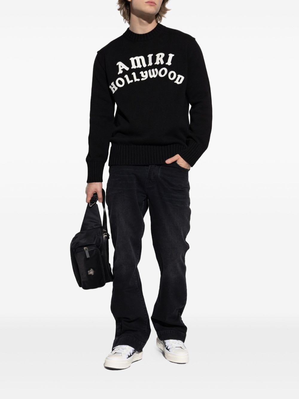Amiri Hollywood Sweater With Embroidery In Black