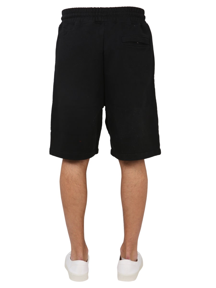 Marcelo Burlon County Of Milan Marcelo Burlon Bermuda In Felpa In Black