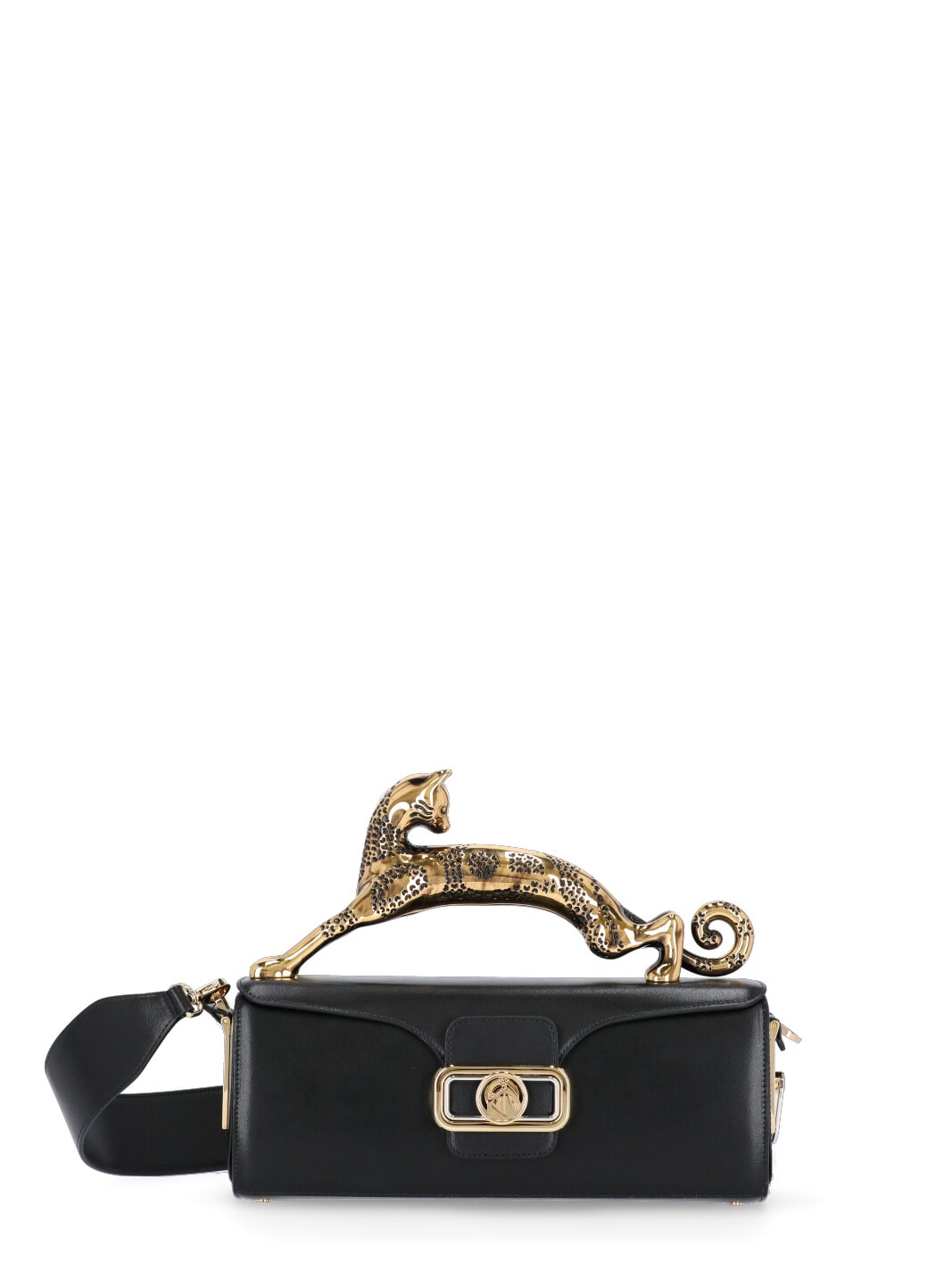 Shop Lanvin Pencil Cat Hand Bag In Black