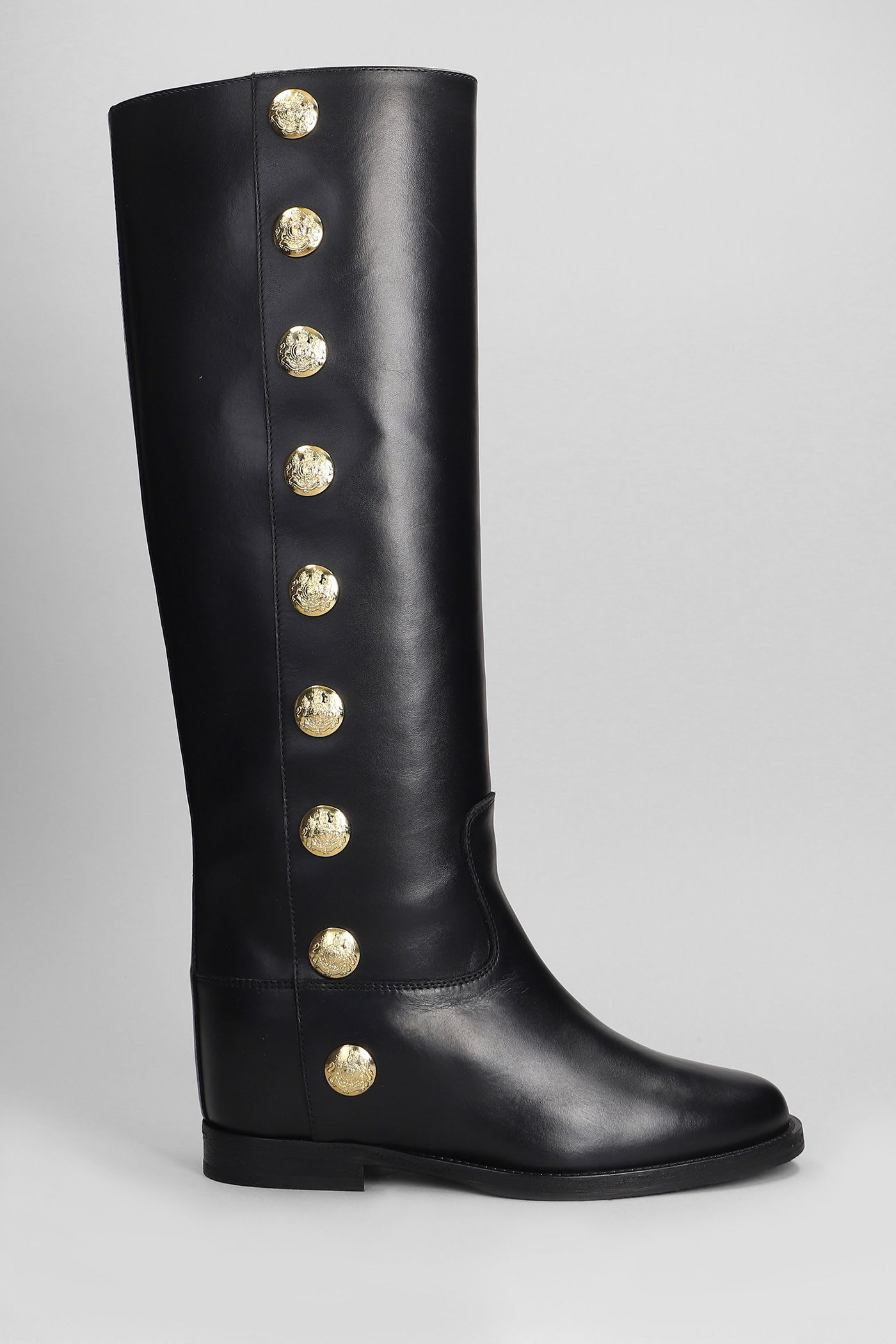 Via Roma 15 In Black Leather In Black