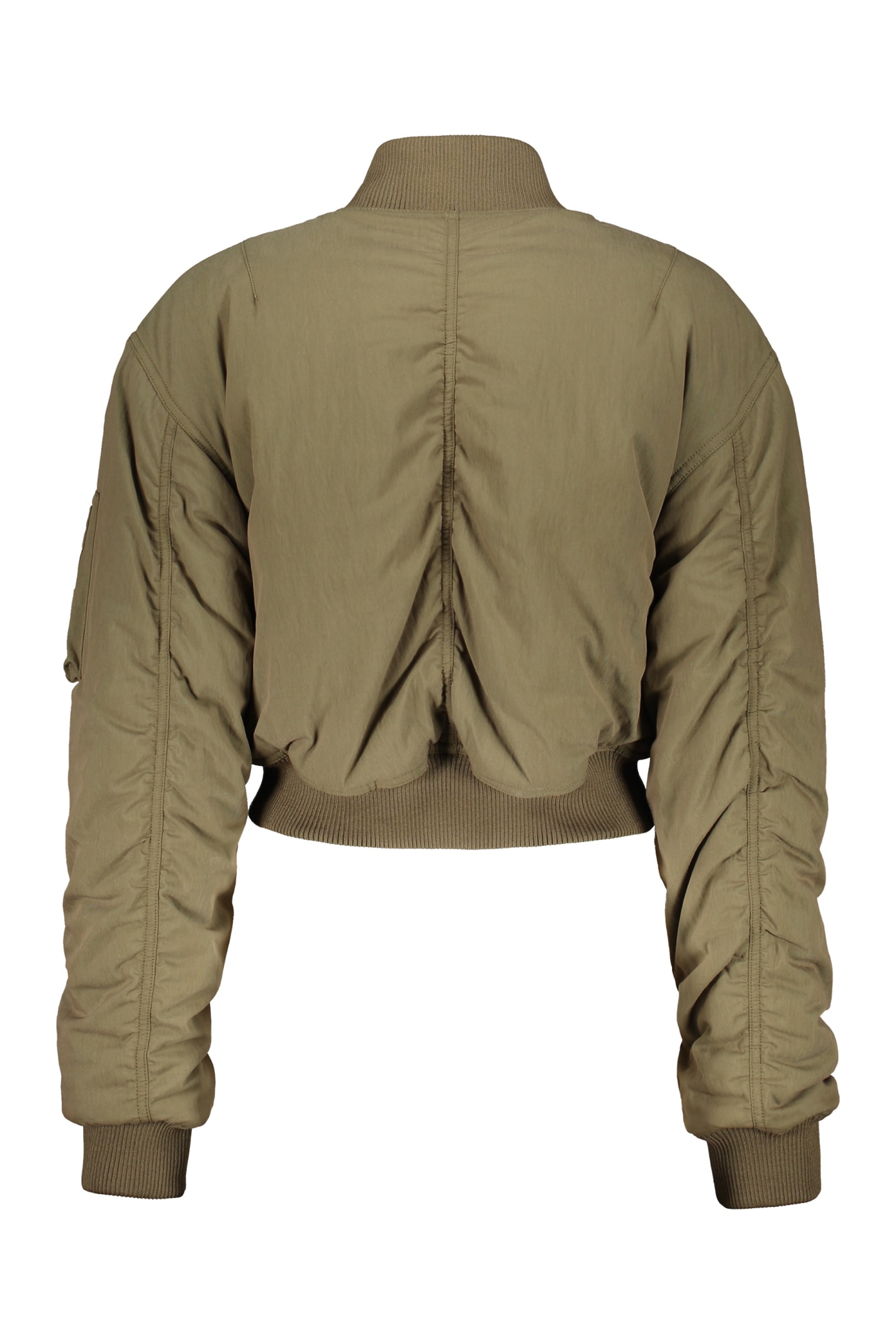 Shop Palm Angels Padded Bomber Jacket In Green