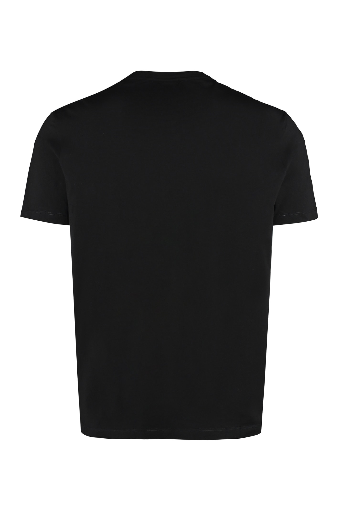 Shop Paul&amp;shark Printed Cotton T-shirt Paul&shark In Black