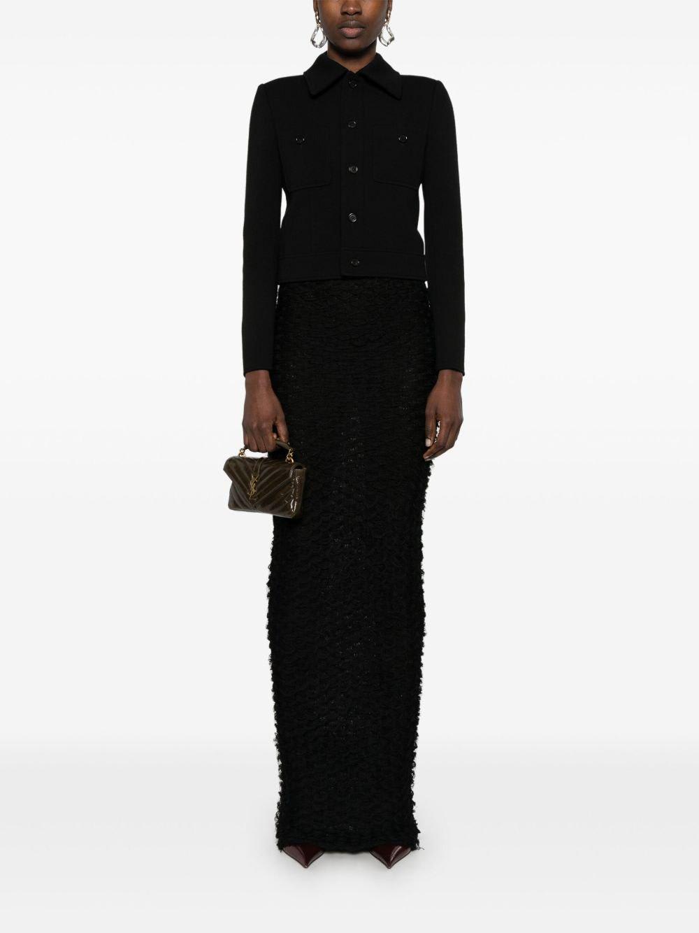 Saint Laurent Buttoned Jacket In Black