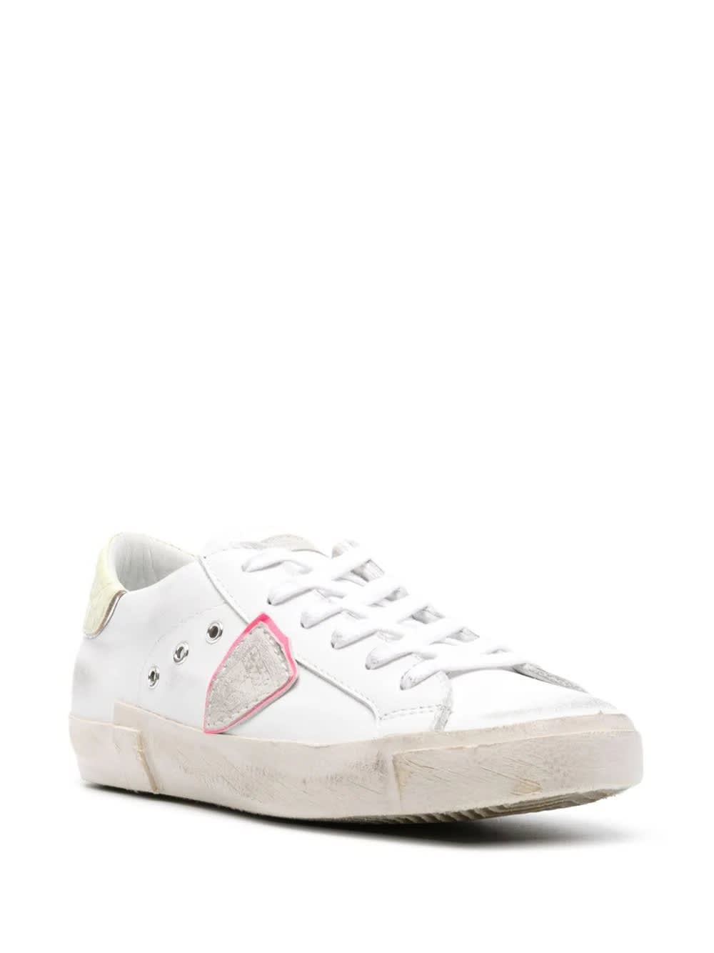 Shop Philippe Model Prsx Low Sneakers - White And Yellow