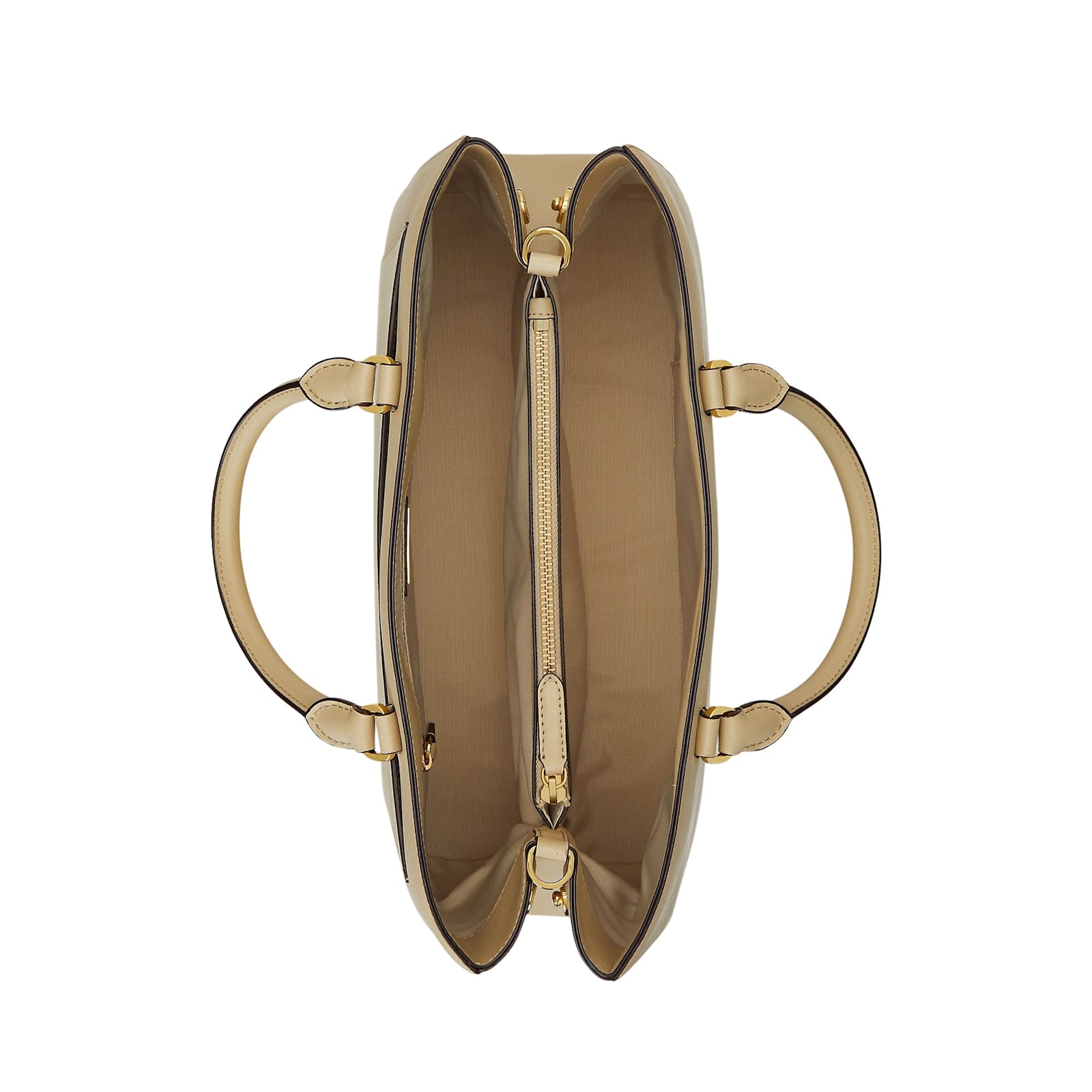 Shop Ralph Lauren Hanna 37 Satchel Large In Birch Tan