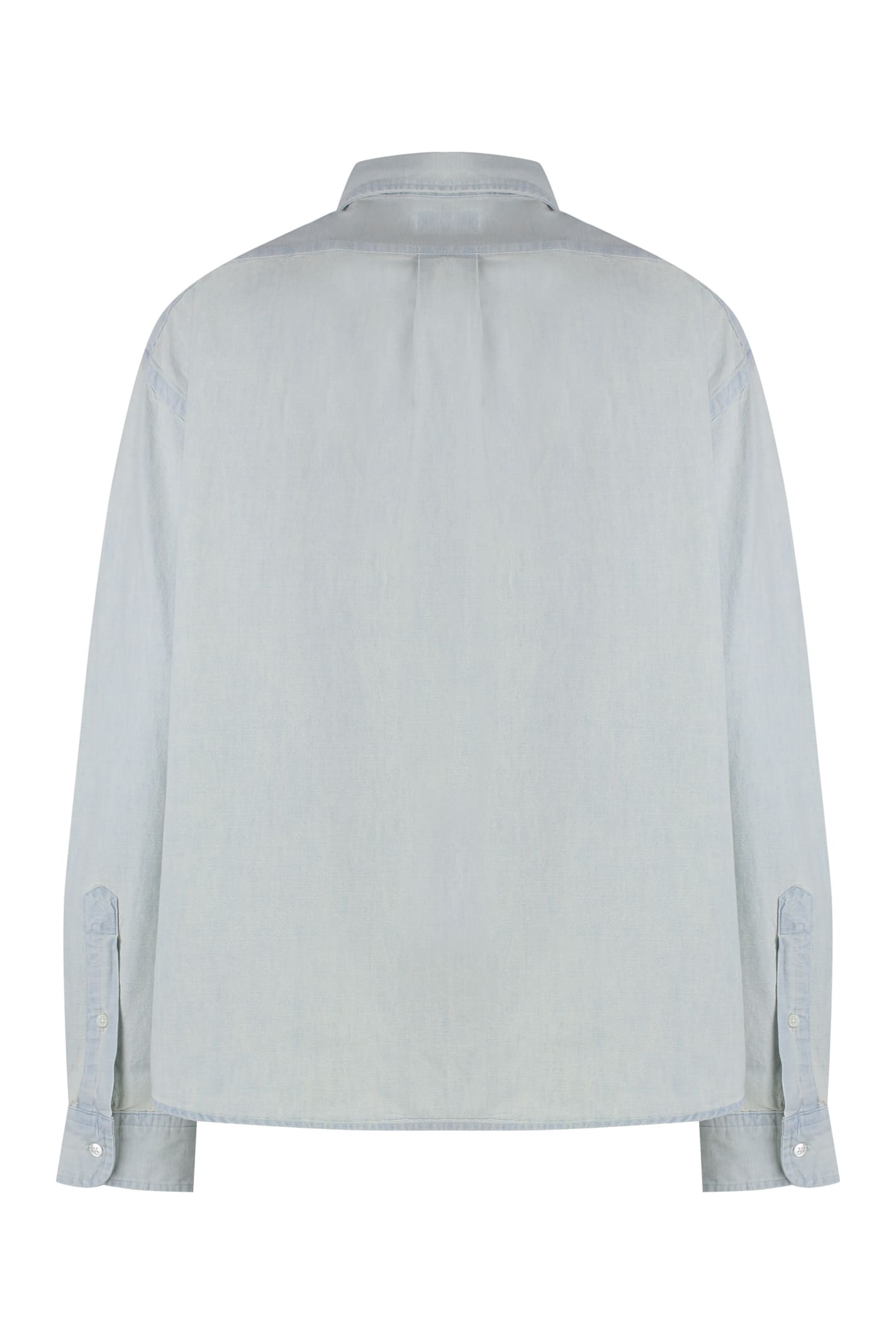 Polo Ralph Lauren Shirt With Front Embroidered Logo In Light Blue