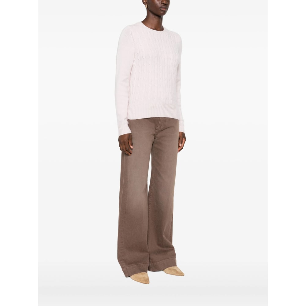 Allude Cable-knit Sweater In Pink