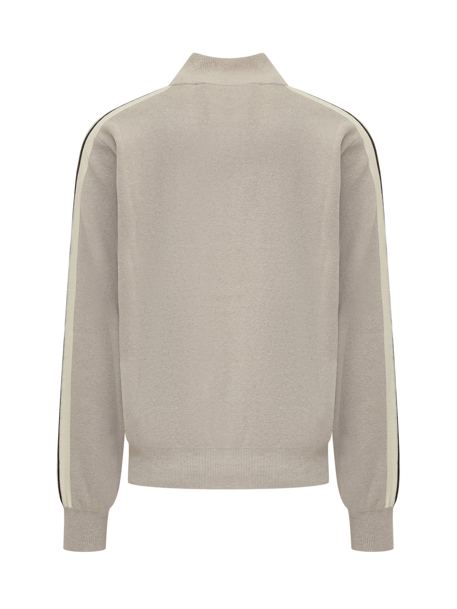 Shop Palm Angels Sweatshirt With Logo In Light Beige