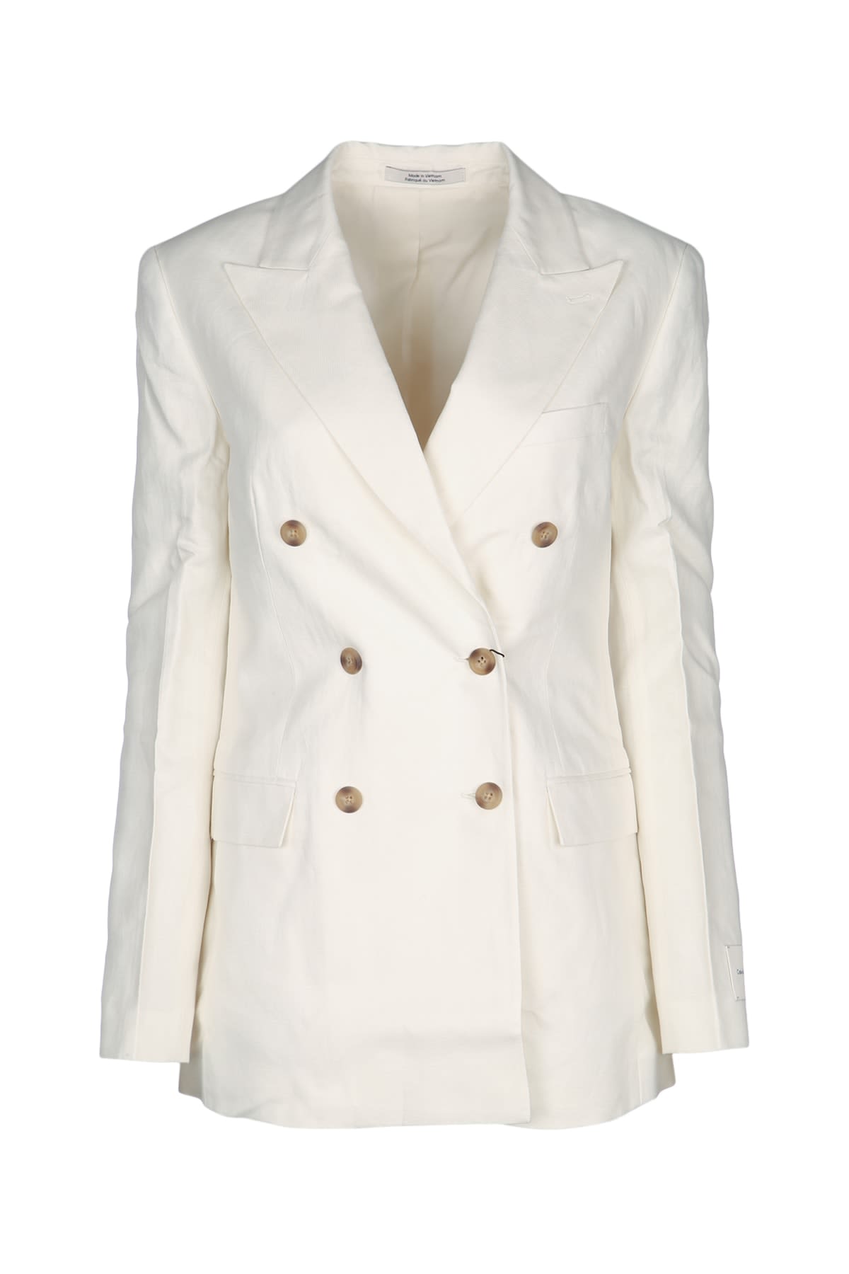 Shop Calvin Klein Relaxed Linen Db Breasted Blazer