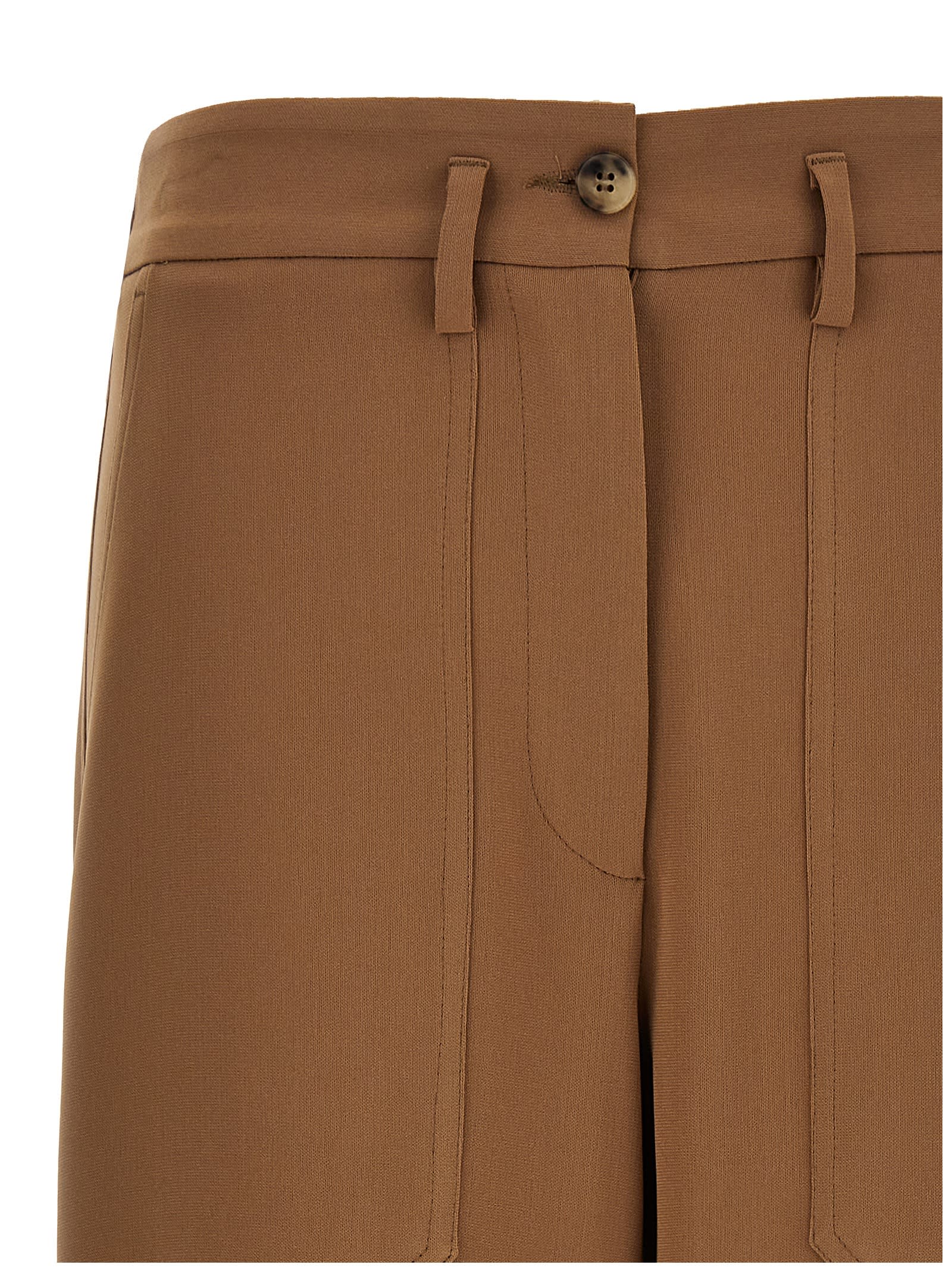Alberto Biani Work Straight Trousers In Brown
