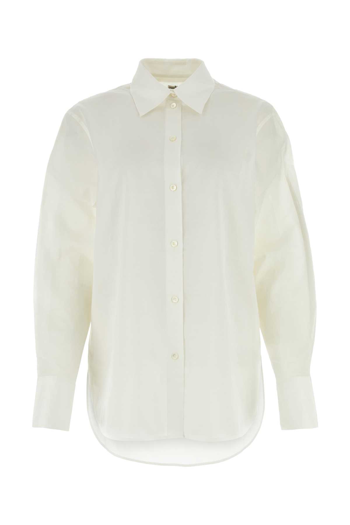 Totême White Cotton And Lyocell Oversize Shirt