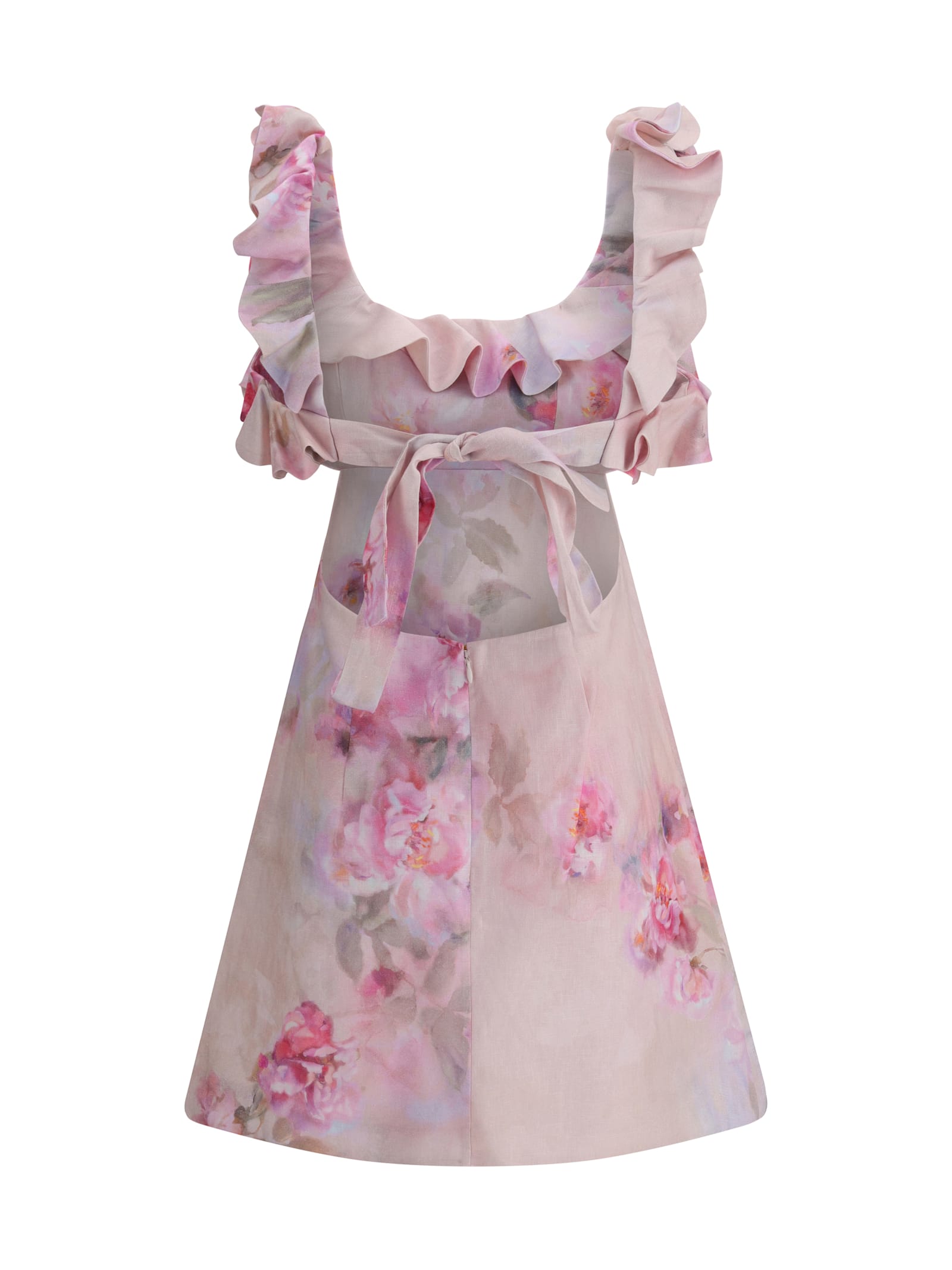 Zimmermann Crush Frill Mini Dress In Multi