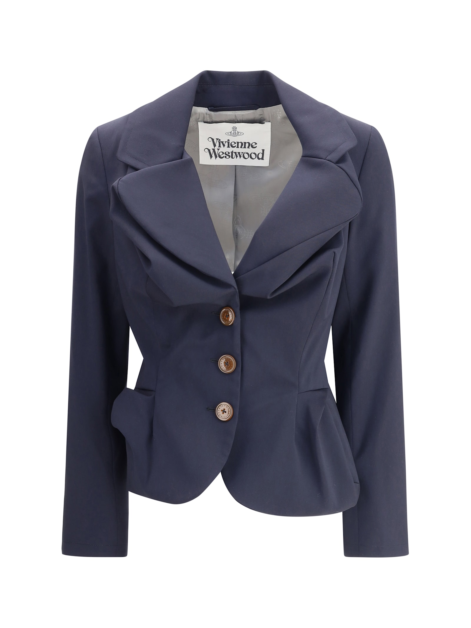 Vivienne Westwood Tailored Jacket With Buttoned Back Vent In Blue