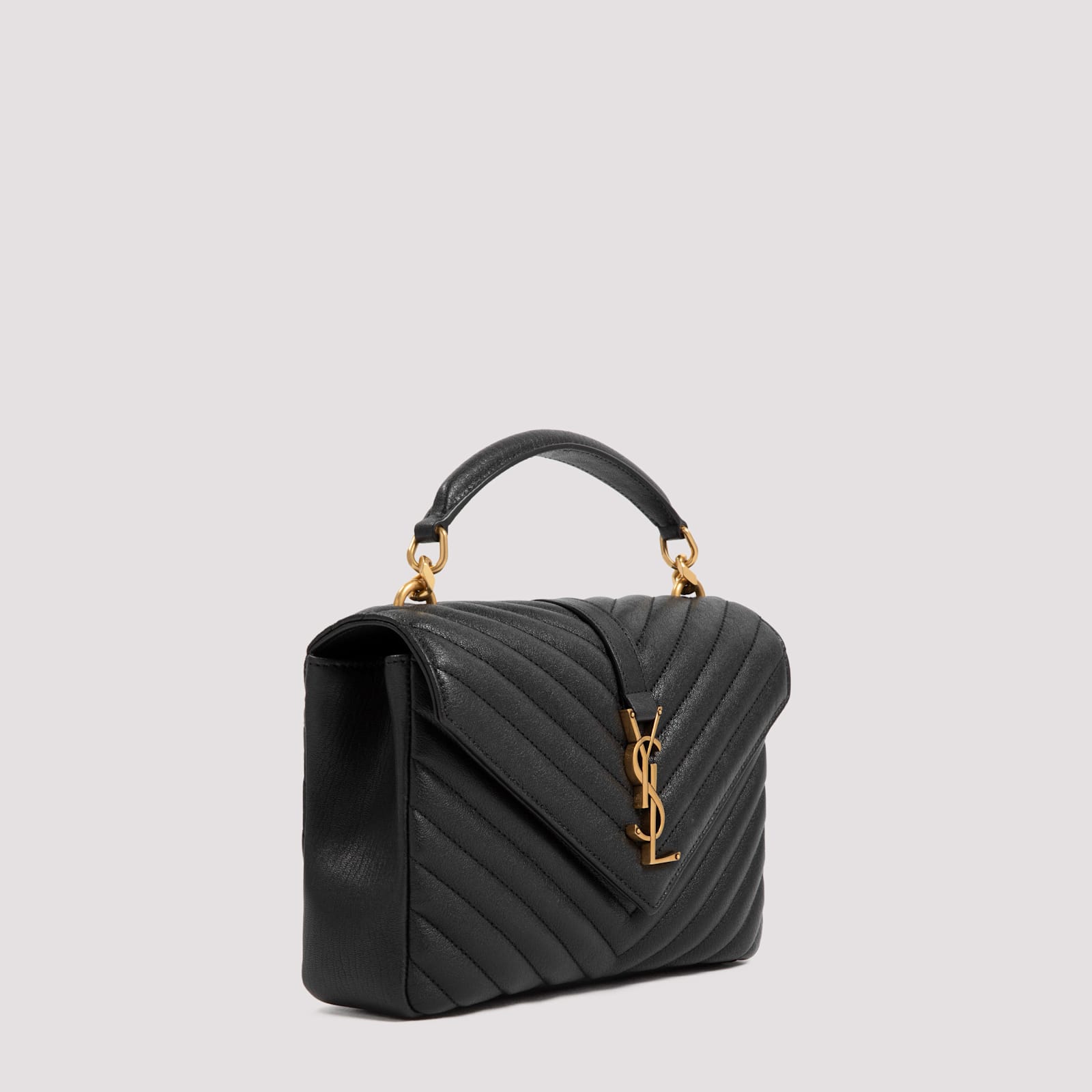 Saint Laurent Medium College Leather Crossbody Bag In Black