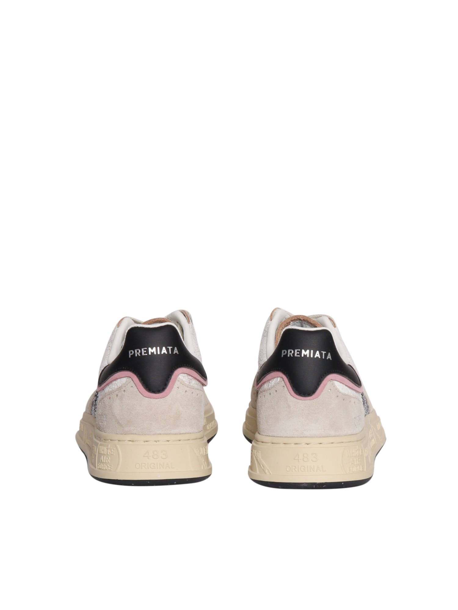 Premiata Quinnd Glittered Leather Sneakers In Multi
