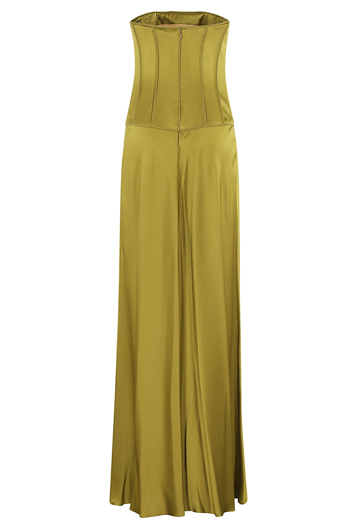 Shop Alberta Ferretti Abito Satin In Verde