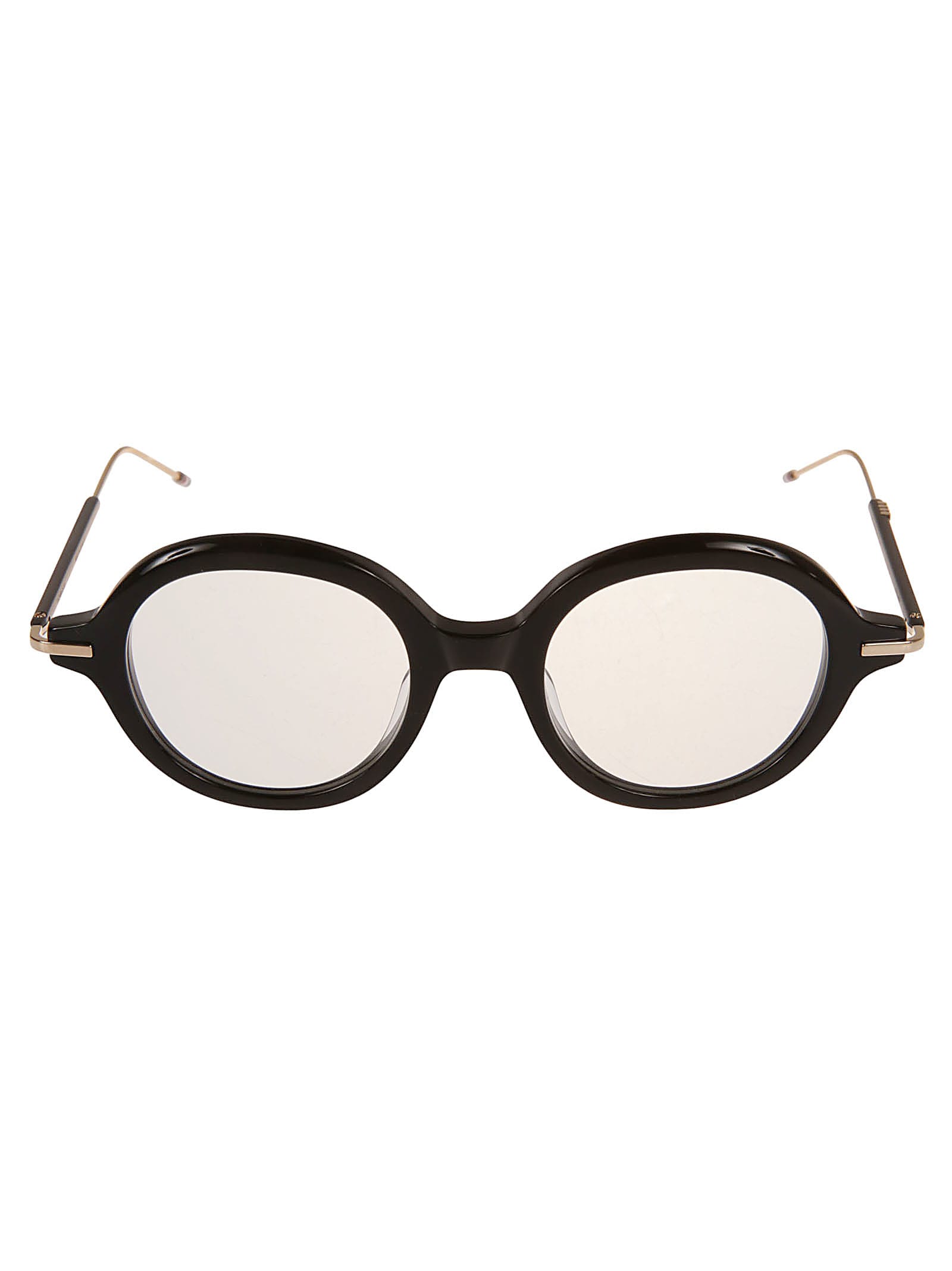 Shop Thom Browne Classic Round Glasses In 01