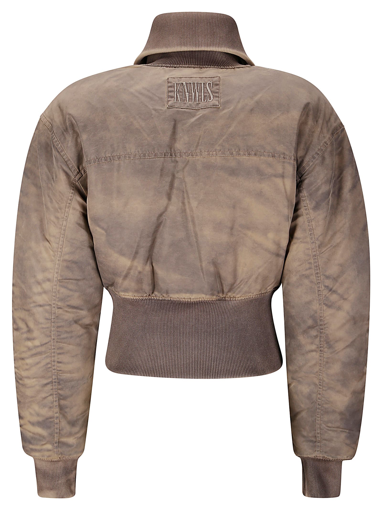 Knwls Washed Bomber Jacket With Corset Style Hem.