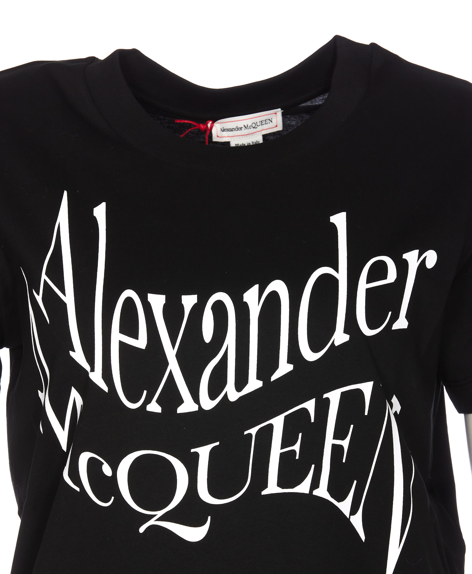 Shop Alexander Mcqueen Warped Logo T-shirt In Nero