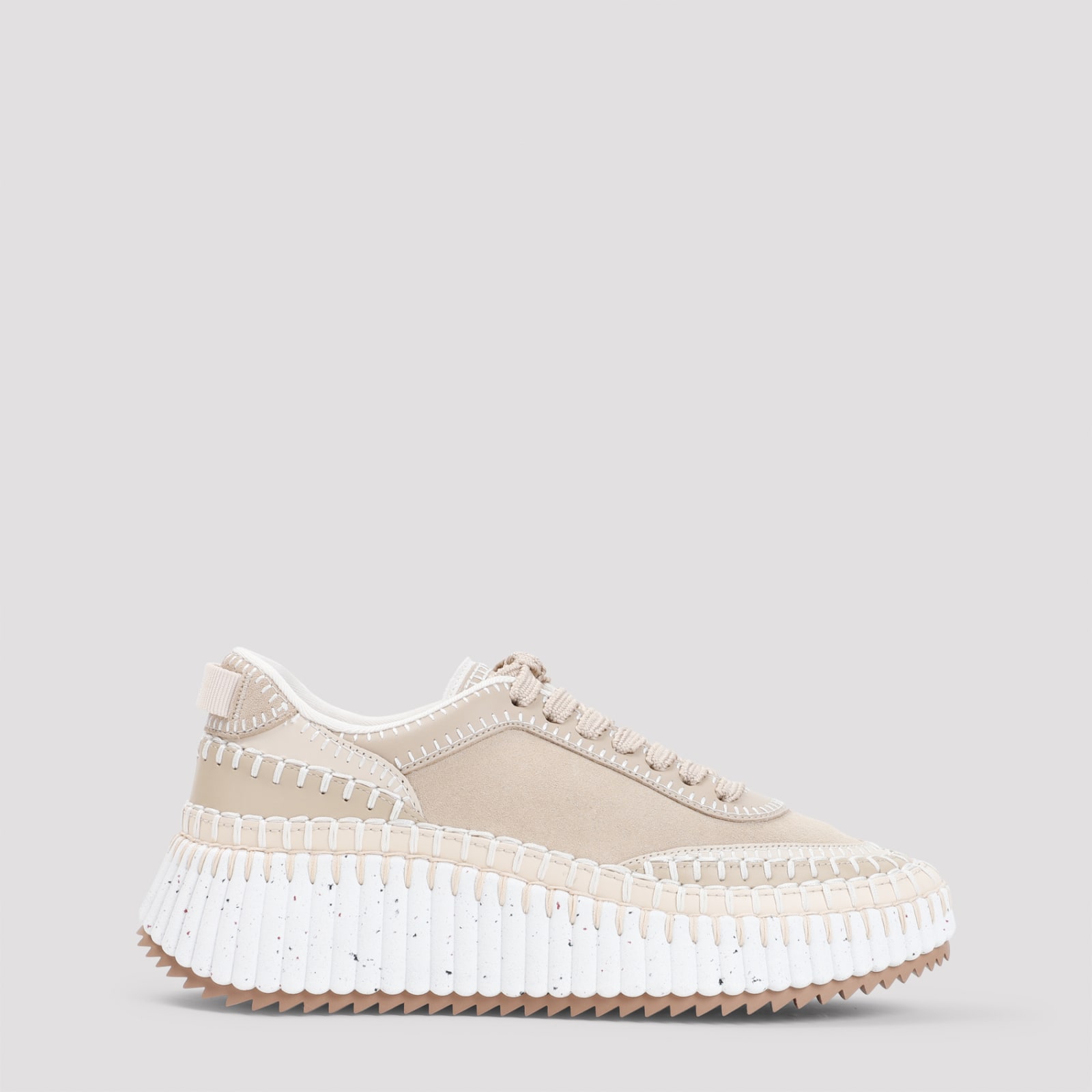 Shop Chloé Nama Sneakers In Blossom Beige