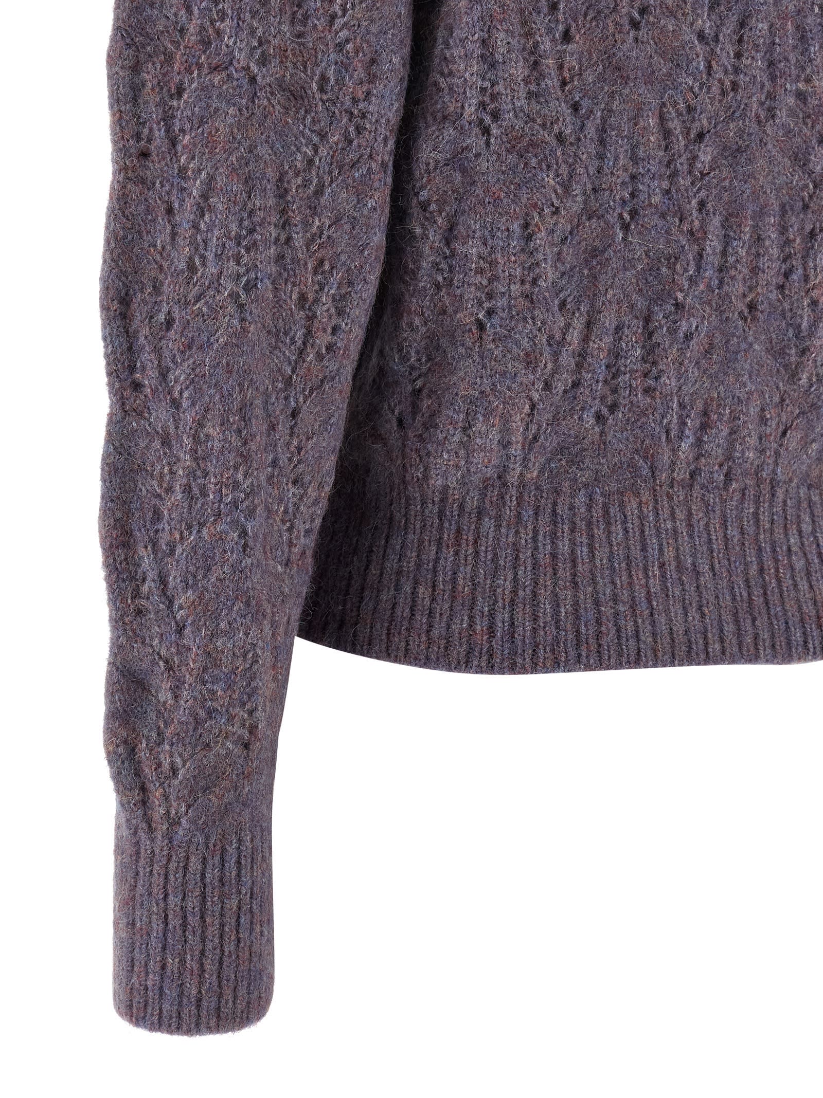 Isabel Marant Étoile Blue-violet Openwork Alpaca-blend Sweater In Purple