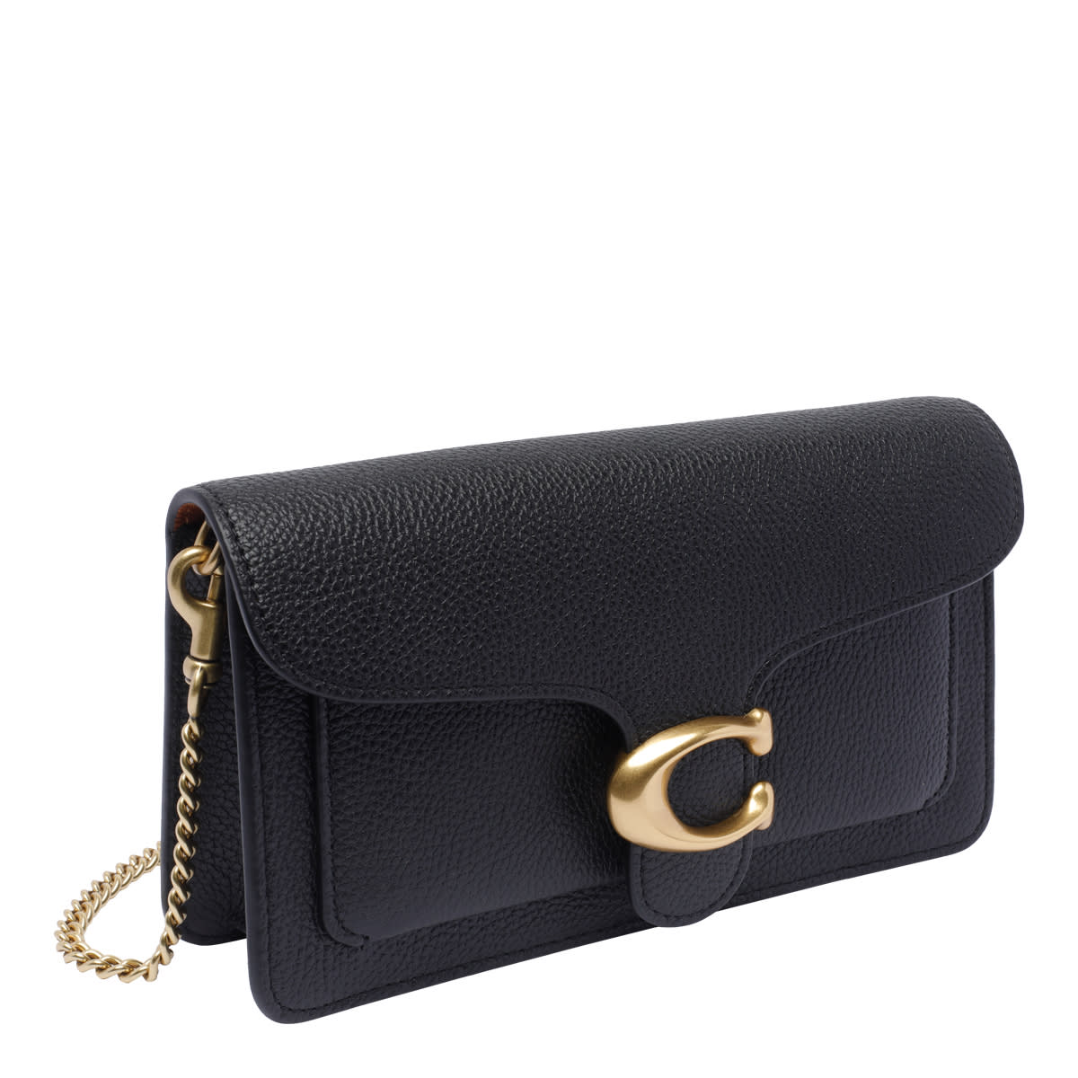 Coach Chain Strap Textured Shoulder Bag In Black