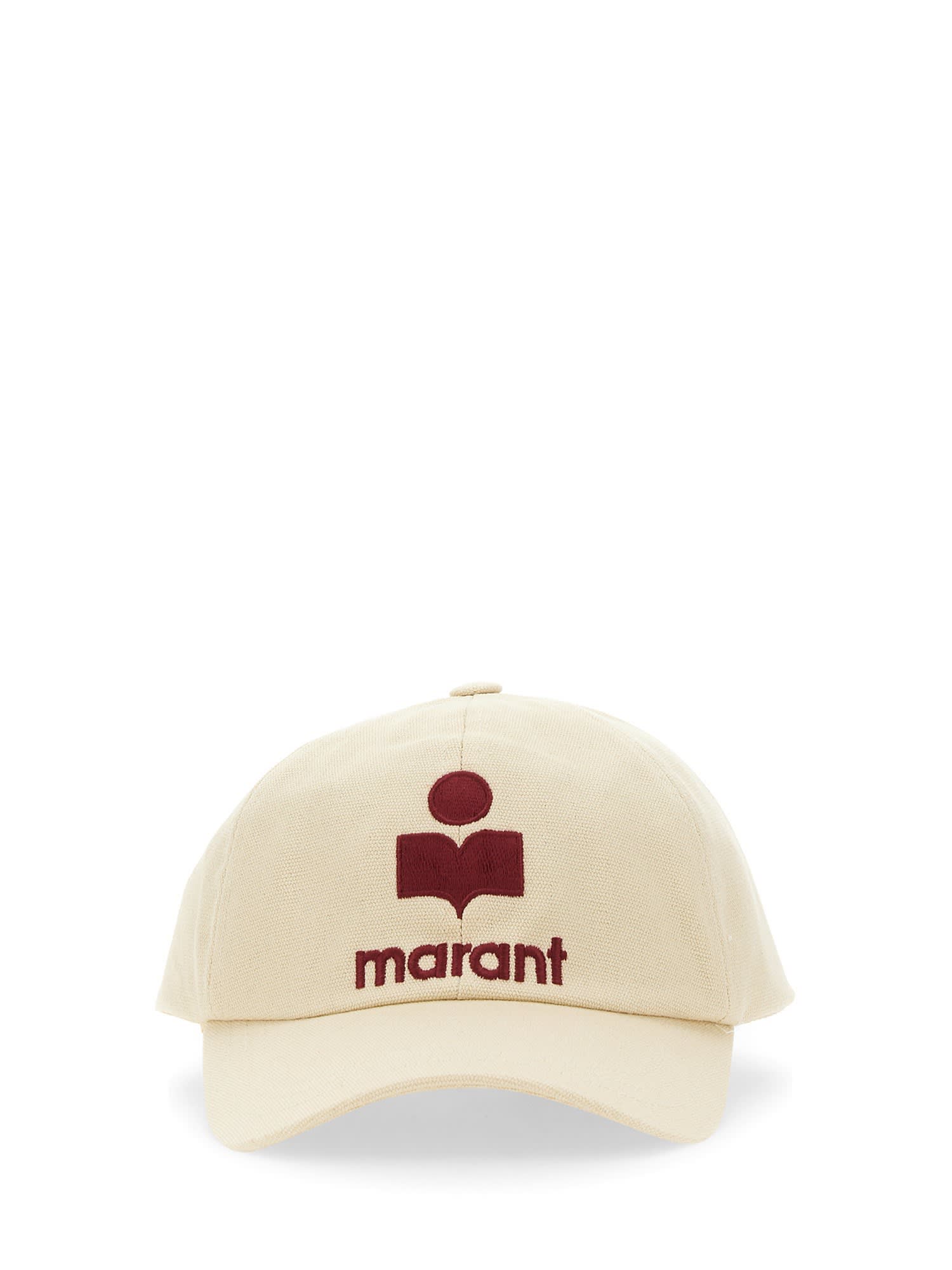 Isabel Marant Tyrony Logo Embroidered Cotton Cap In Cipria
