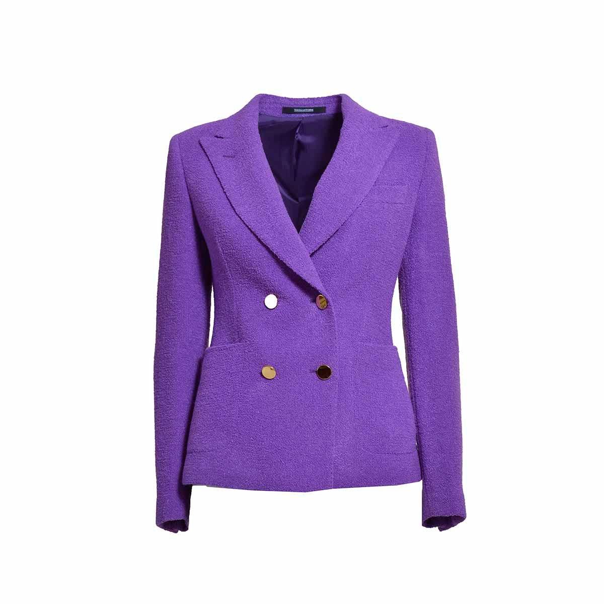 Shop Tagliatore Peak-lapels Double-breasted Blazer In Viola