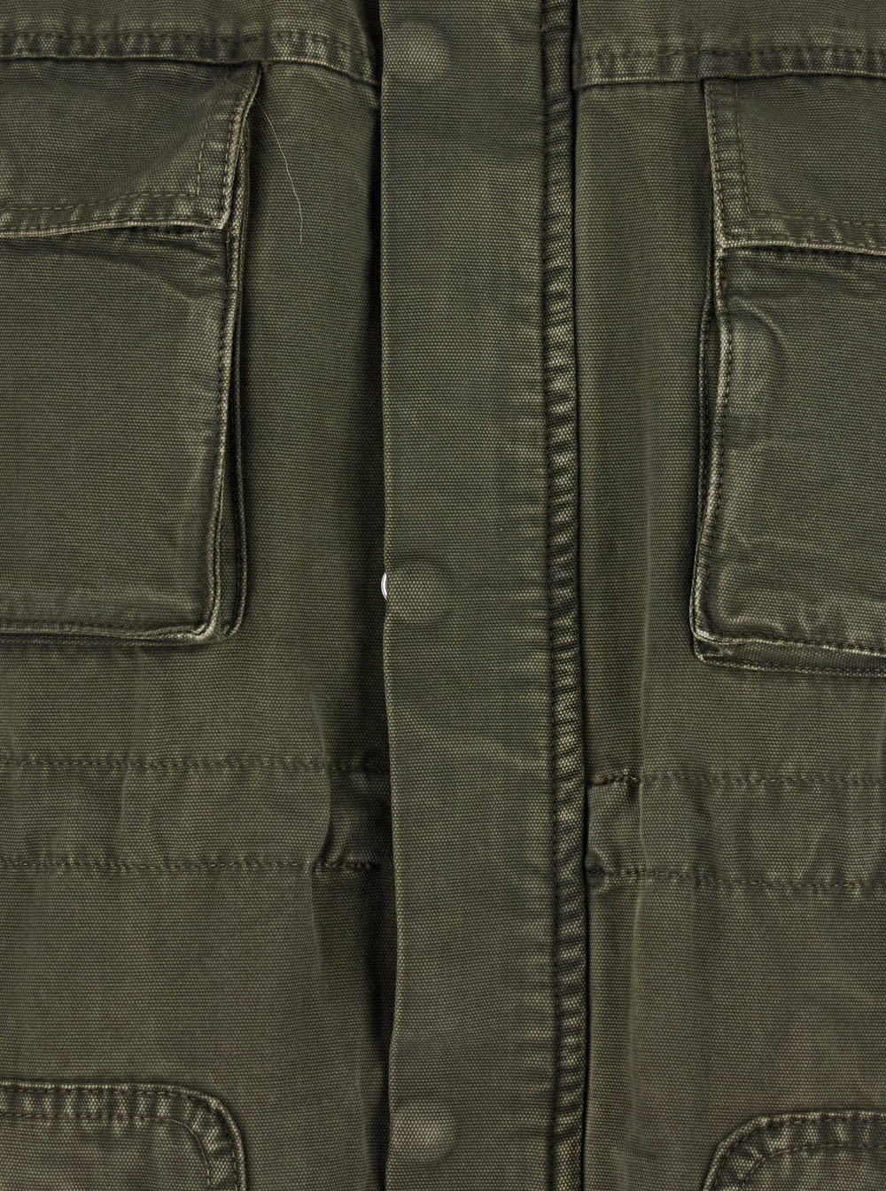 Blumarine Green Long Coat With Removable Fur Detail In Cotton Woman In Green