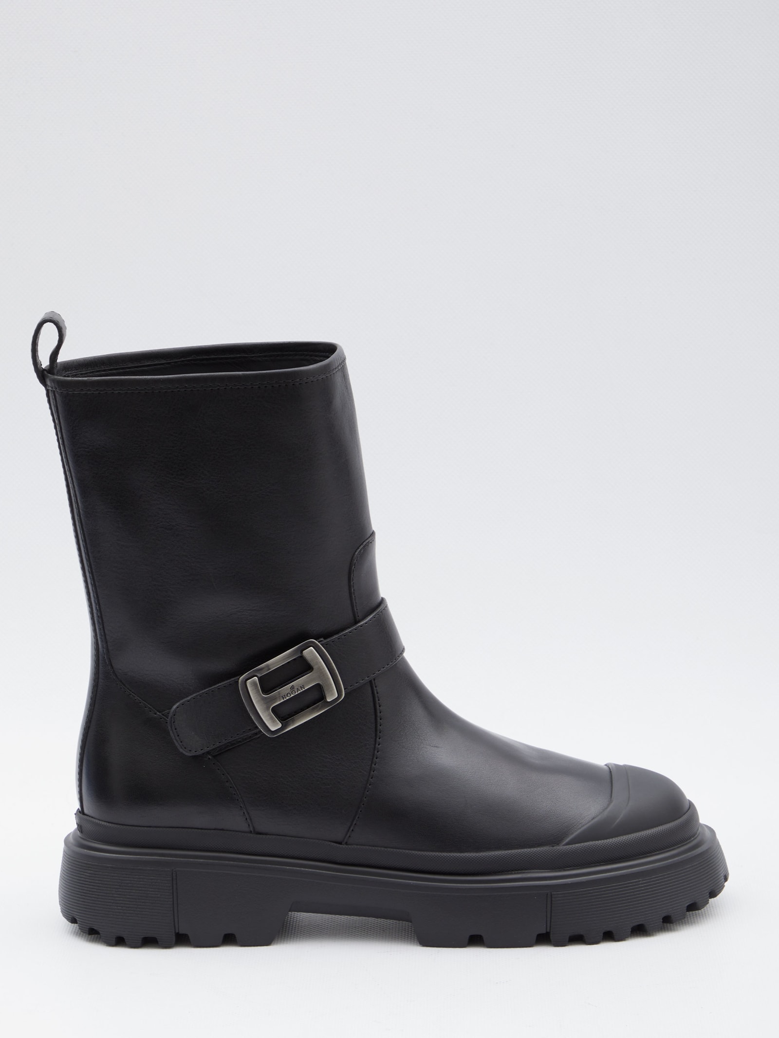 Shop Hogan H619 Biker Boots In Black