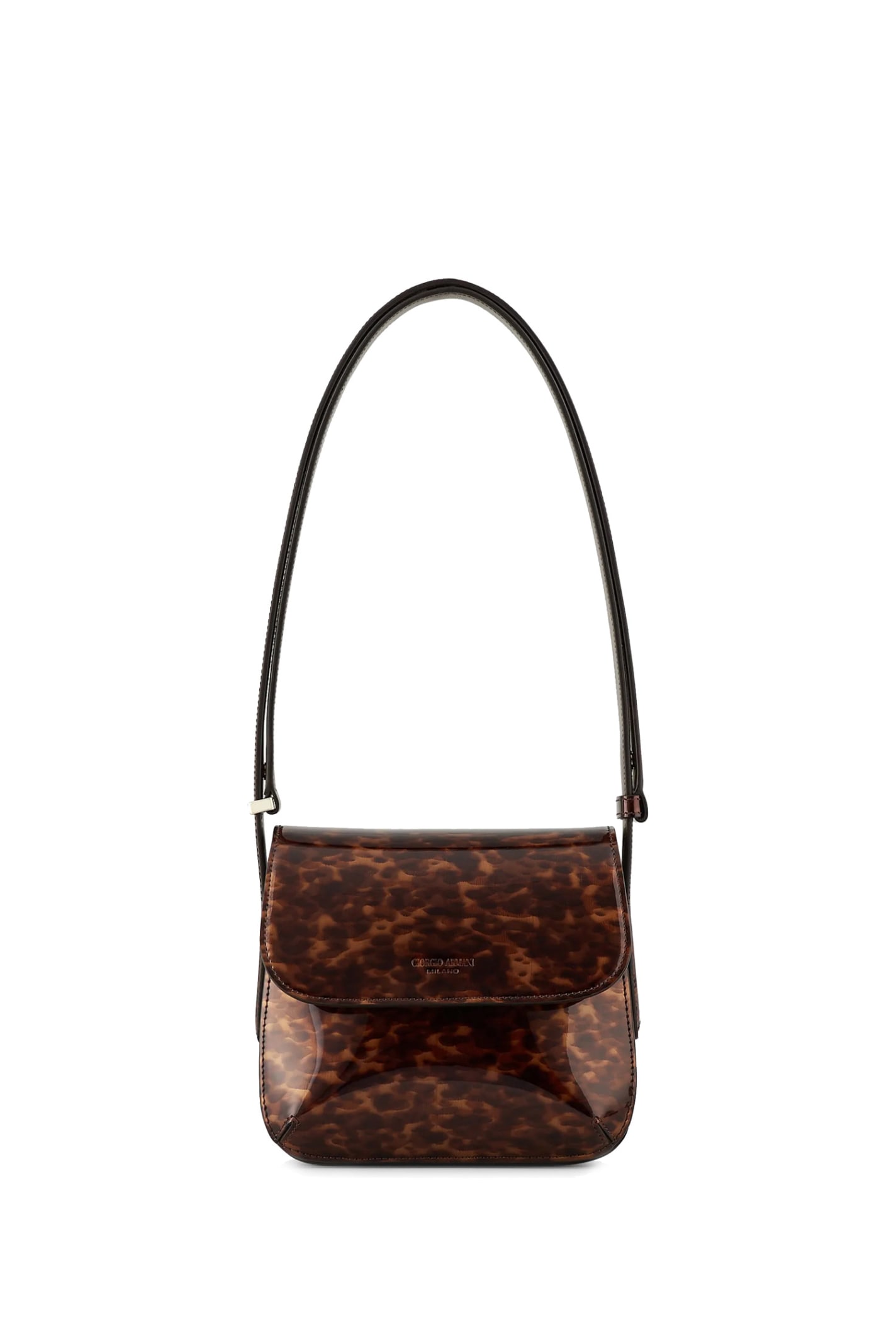 Giorgio Armani Small La Prima Bag In Tortoiseshell-design Leather