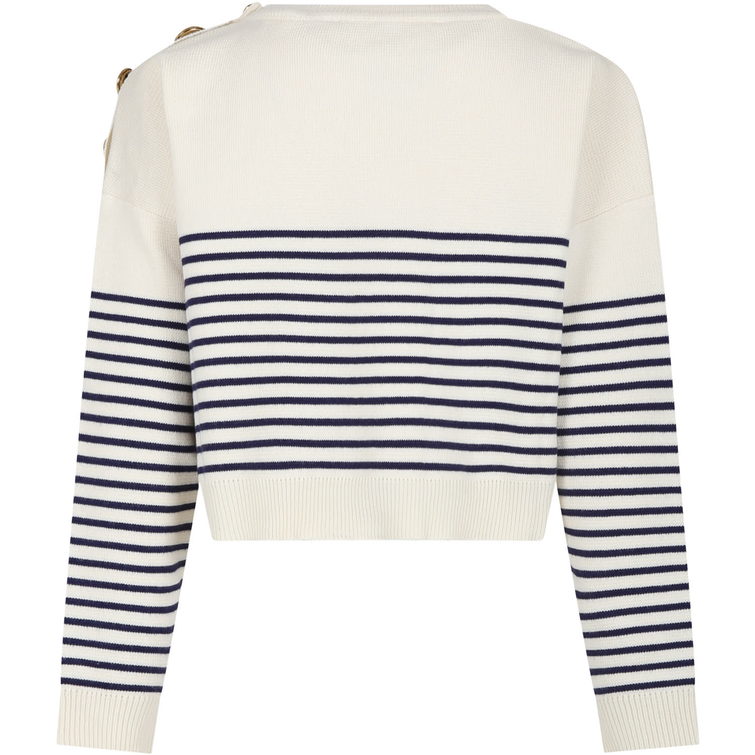 Shop Philosophy Di Lorenzo Serafini Ivory Sweater For Girl With Logo