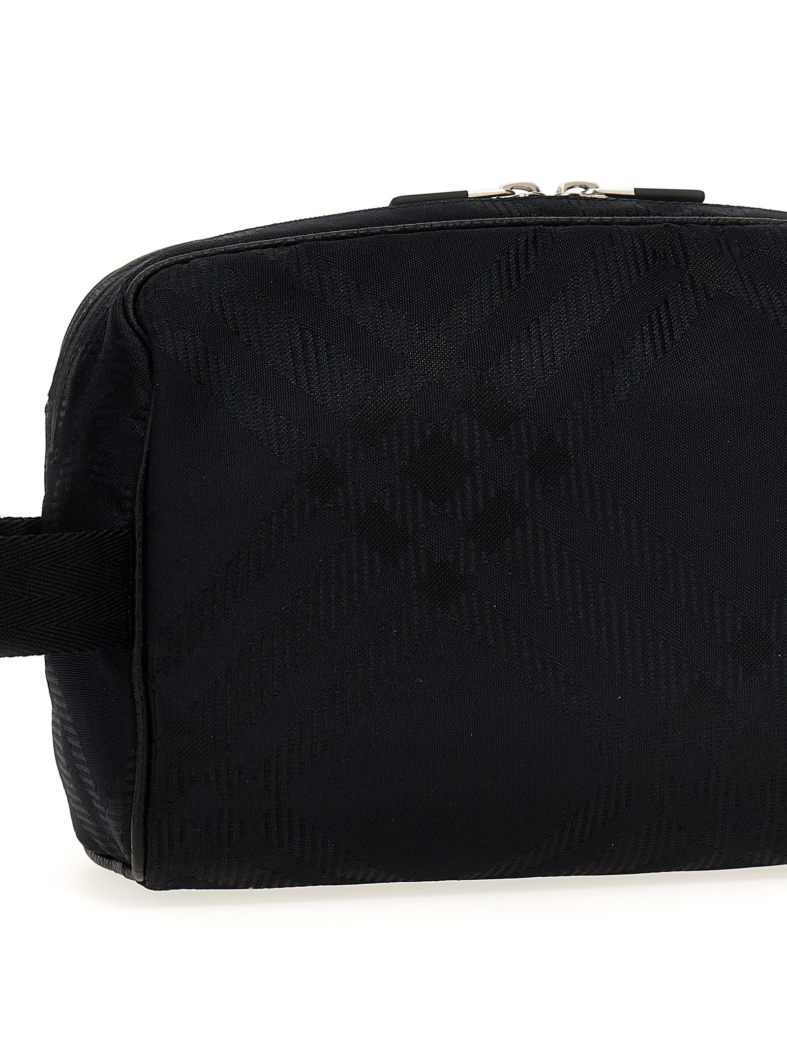 Shop Burberry Check Fanny Pack In Black