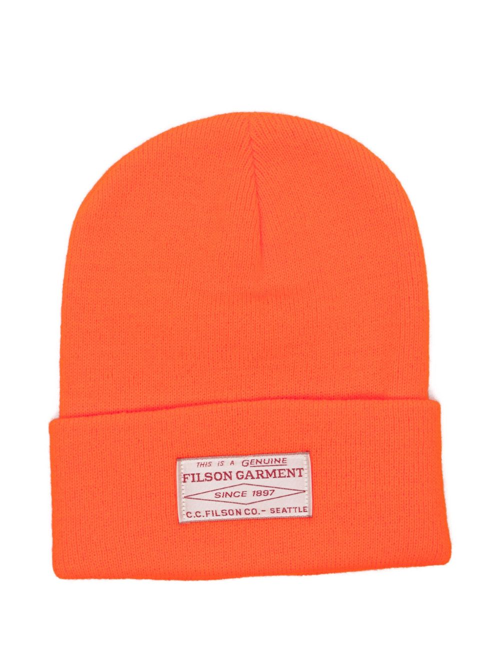 Filson Logo-patch Beanie In Orange