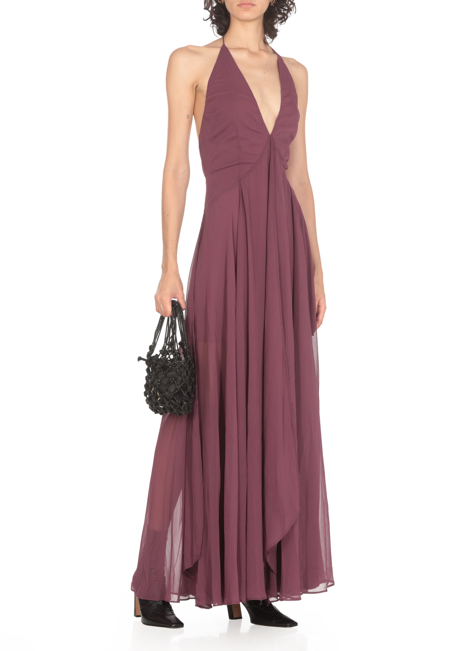 Shop Rotate Birger Christensen Chiffon Dress In Purple