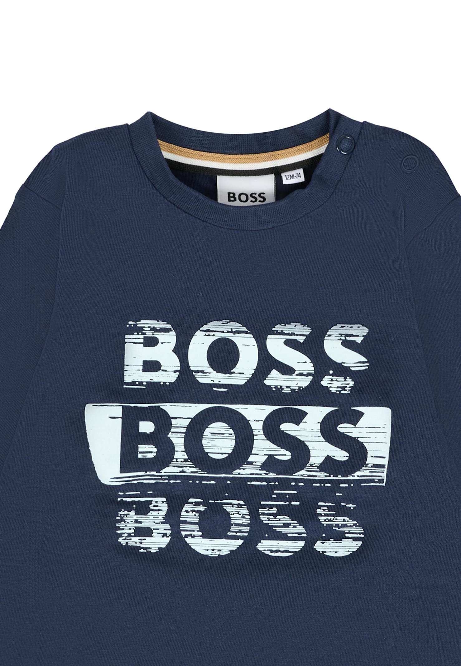 Hugo Boss Blue T-shirt For Baby Boy With Logo In Blue