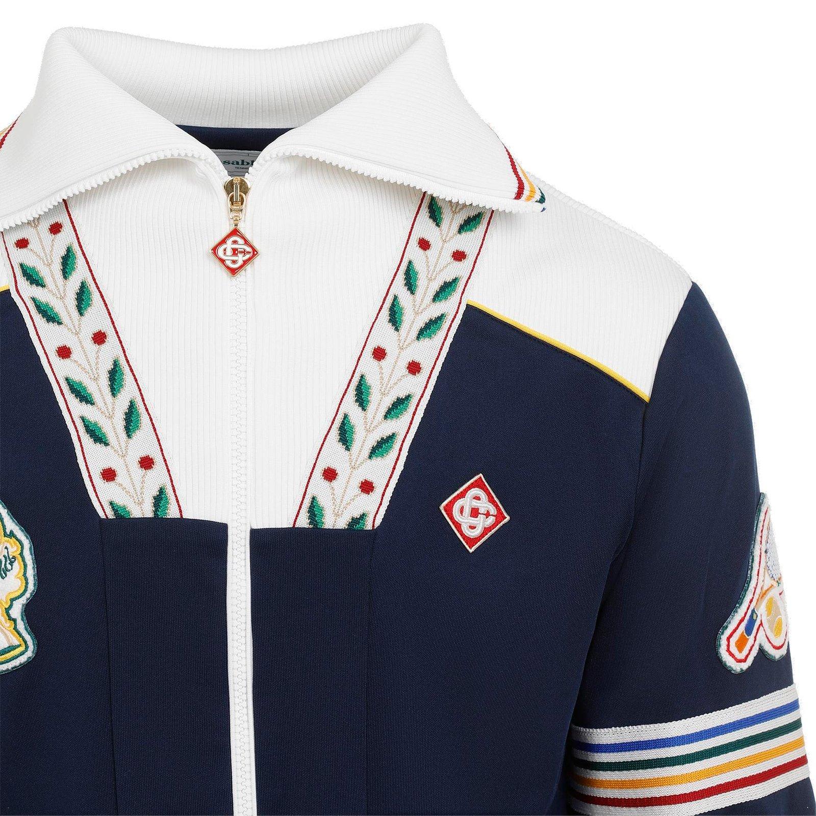 Shop Casablanca Varsity Track Jacket In Blue