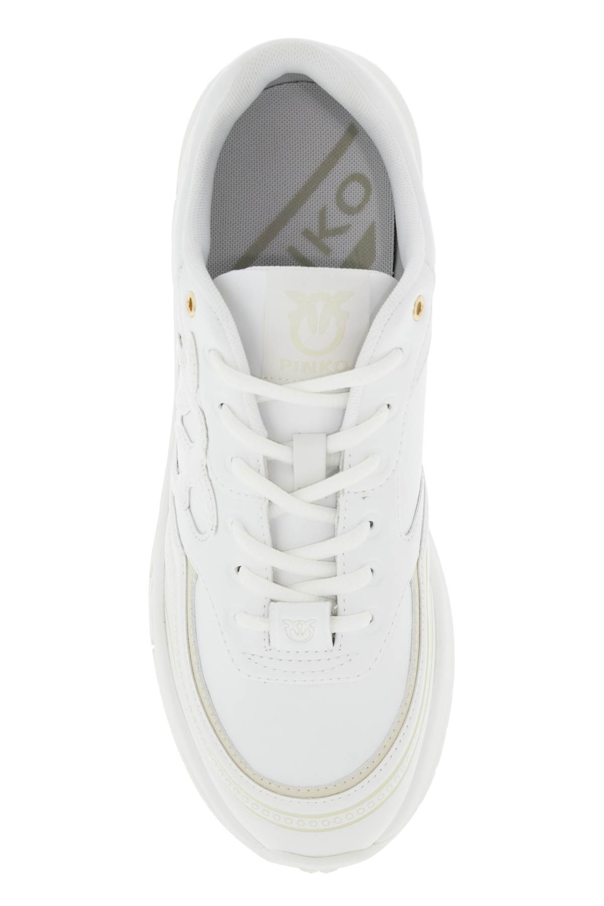 Shop Pinko Eco-leather Sneakers In Spreading White (white)