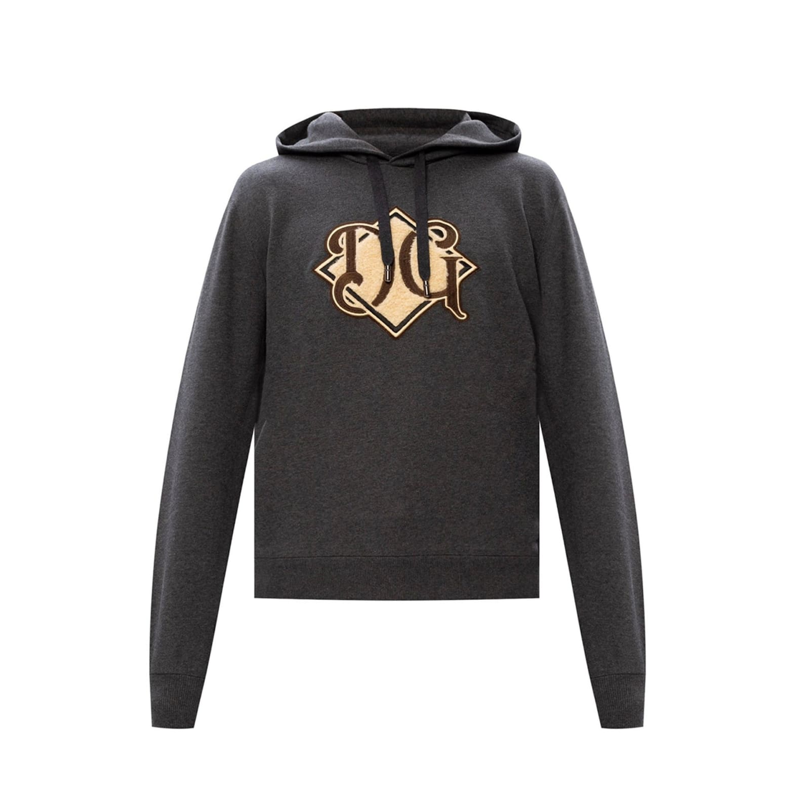 Shop Dolce & Gabbana Logo Hooded Sweatshirt In Gray