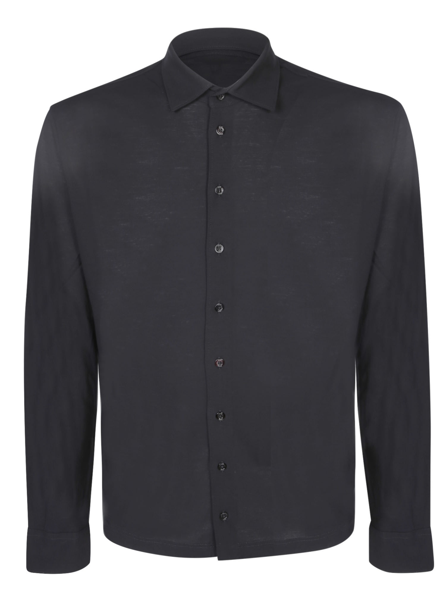 Shop Herno Jersey Crepe Black Shirt