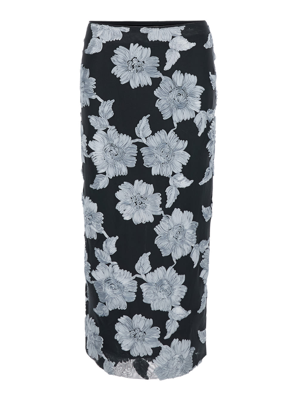 Shop Rotate Birger Christensen Flower Mesh Pencil Skirt In Multicolor